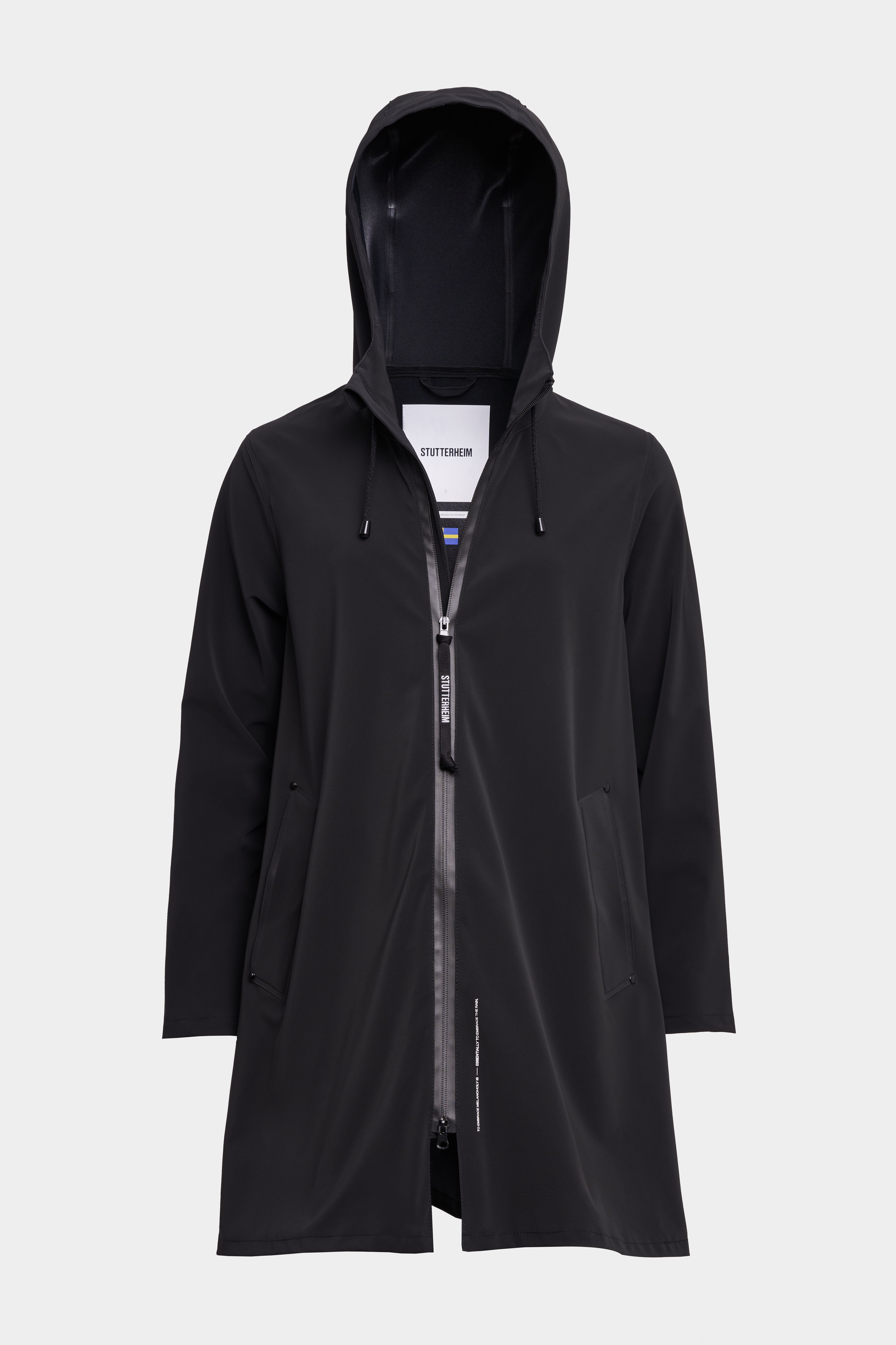 Mosebacke Lightweight Matte Zip Raincoat Black