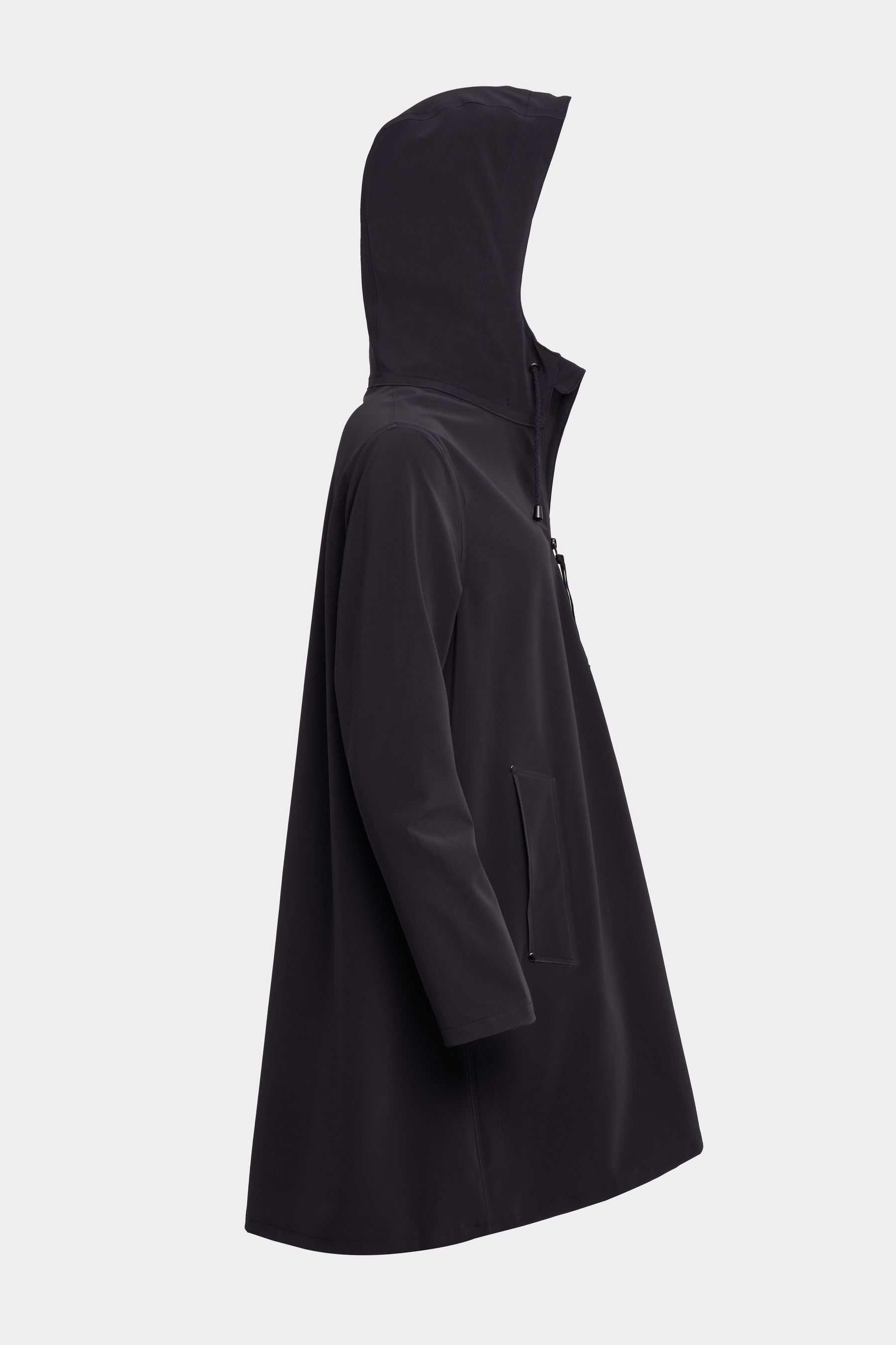 stutterheim mosebacke lightweight matte zip raincoat black women jackets raincoats