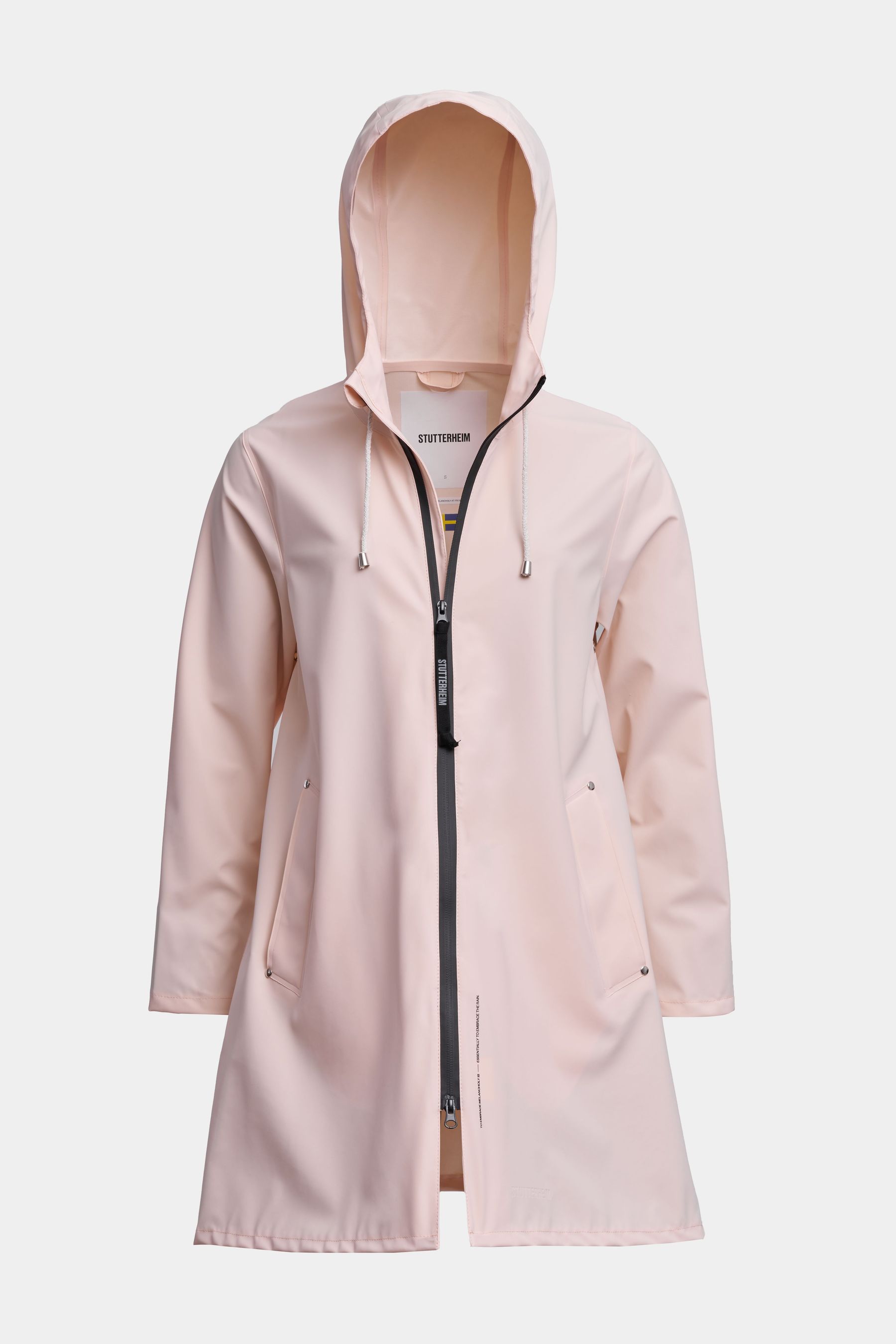 stutterheim mosebacke lightweight matte zip raincoat peach women jackets raincoats
