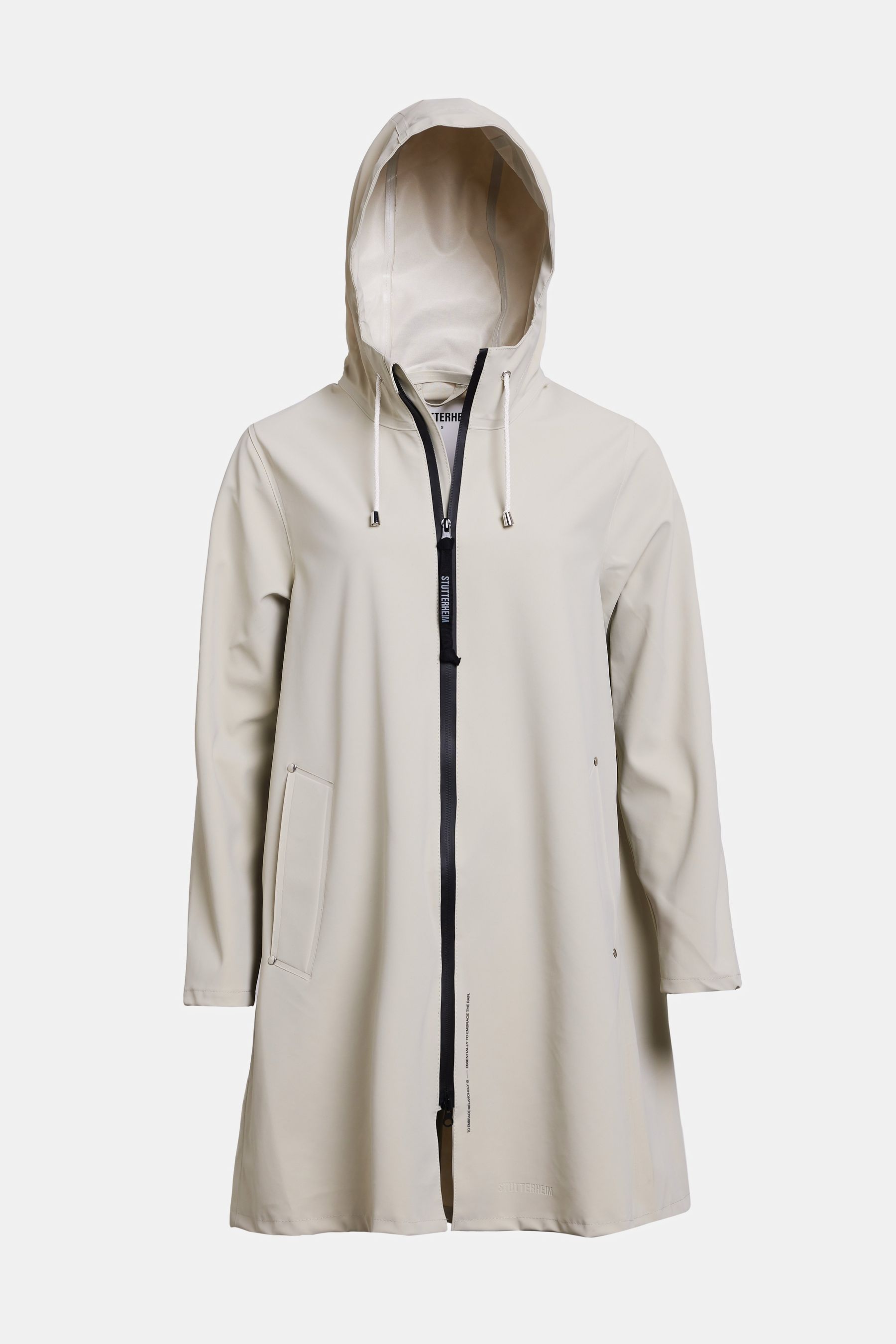 stutterheim mosebacke lightweight zip matte raincoat pelican women jackets raincoats