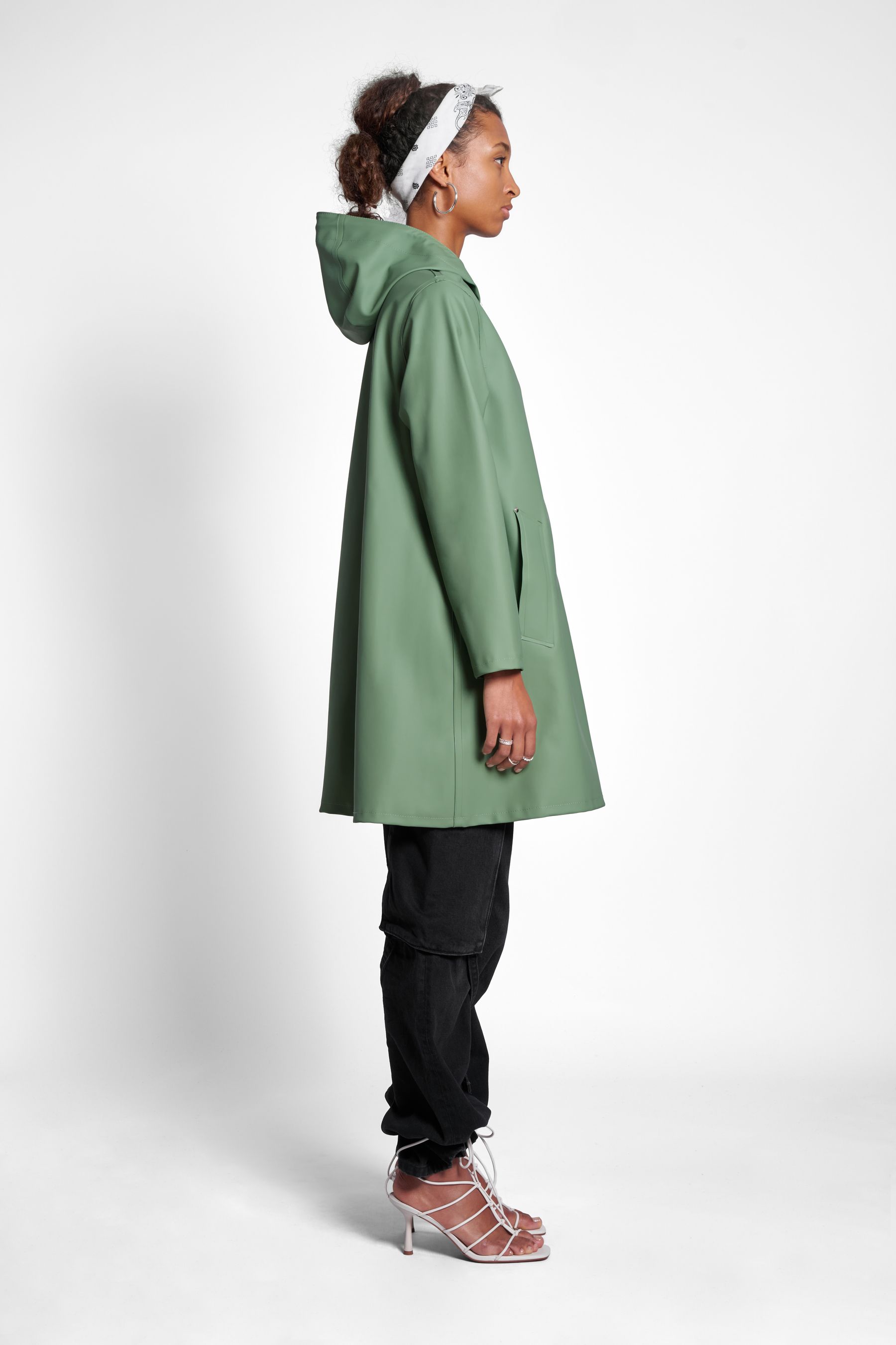 stutterheim mosebacke raincoat loden green women jackets raincoats