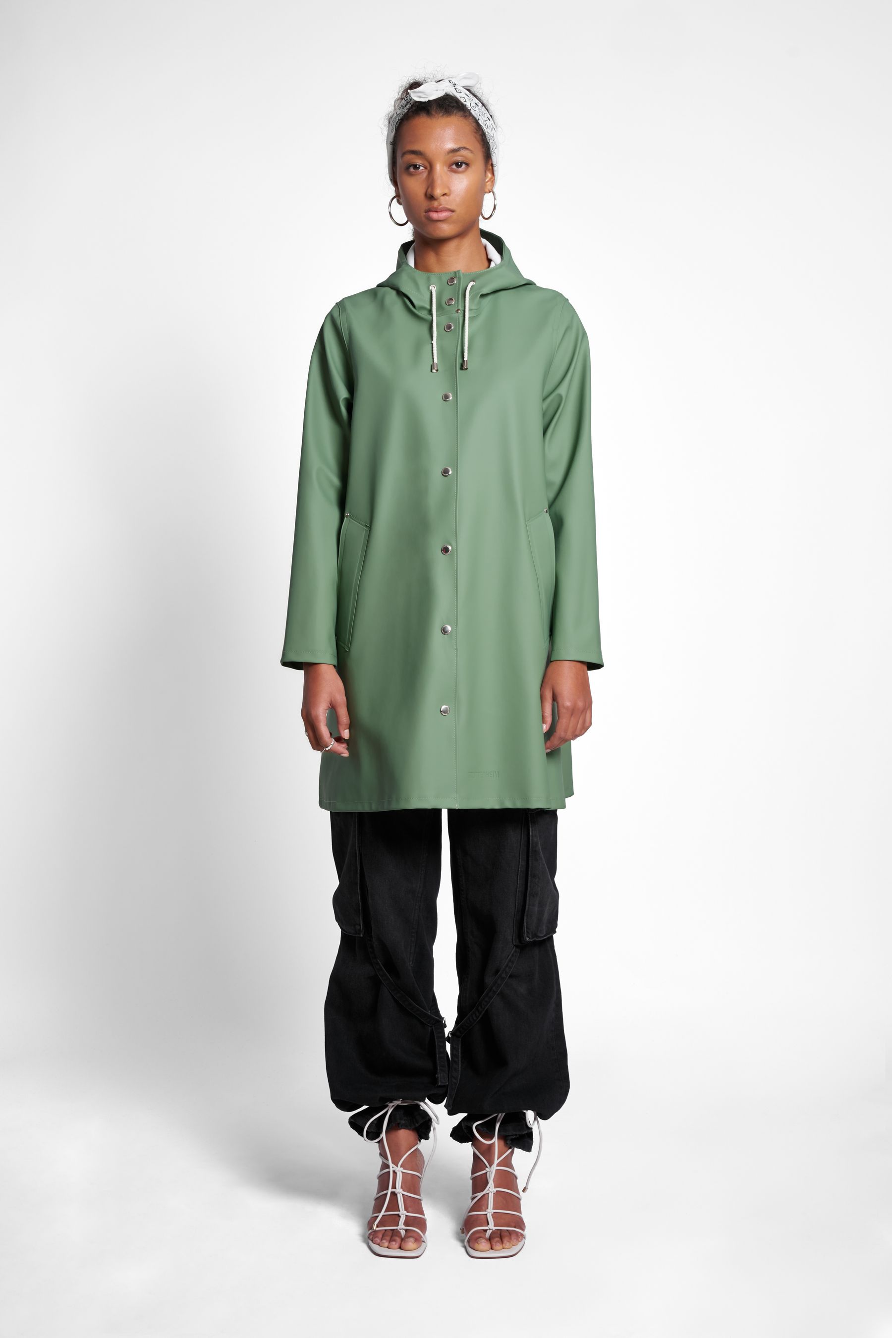 stutterheim mosebacke raincoat loden green women jackets raincoats