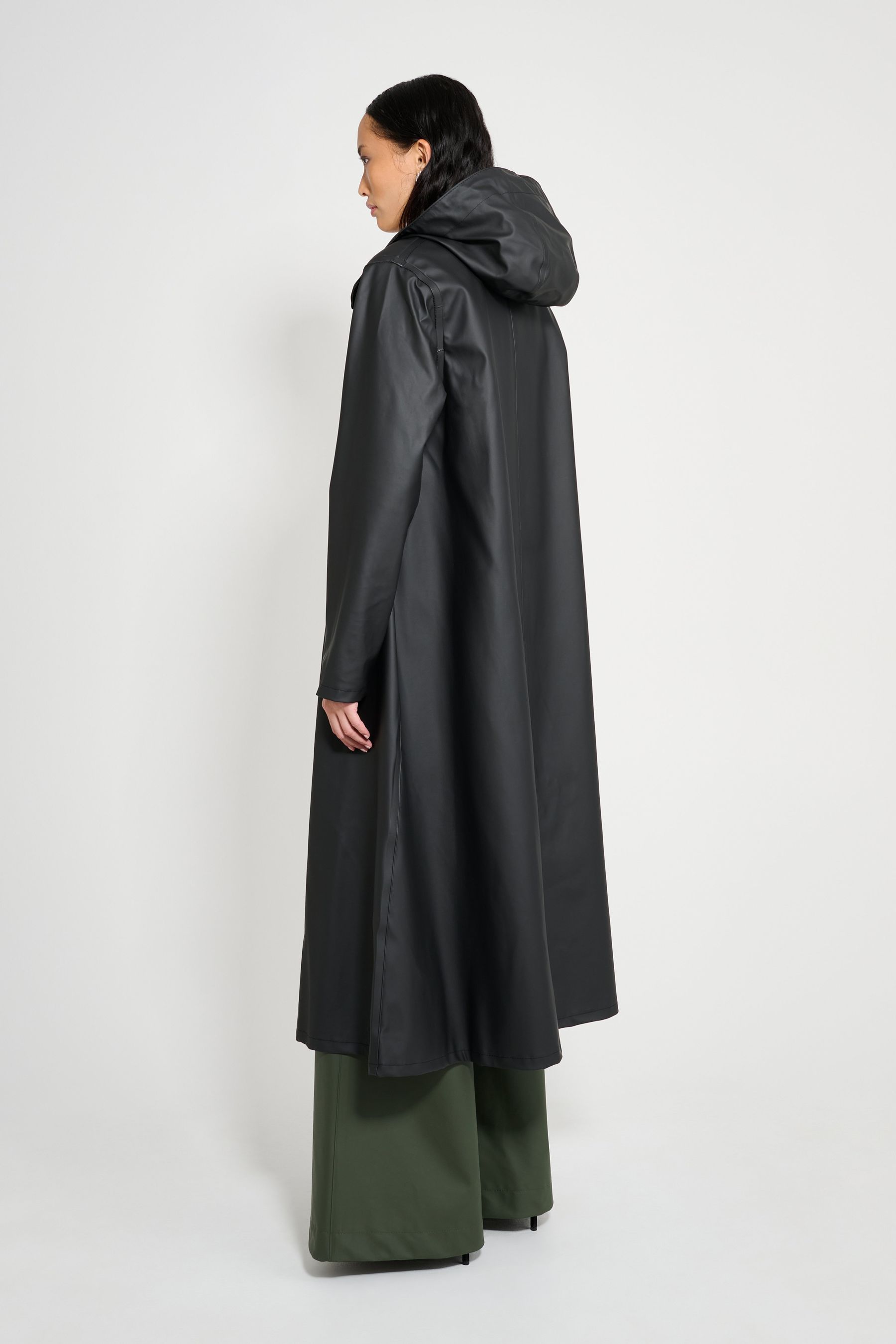 stutterheim mosebacke long raincoat black women jackets raincoats