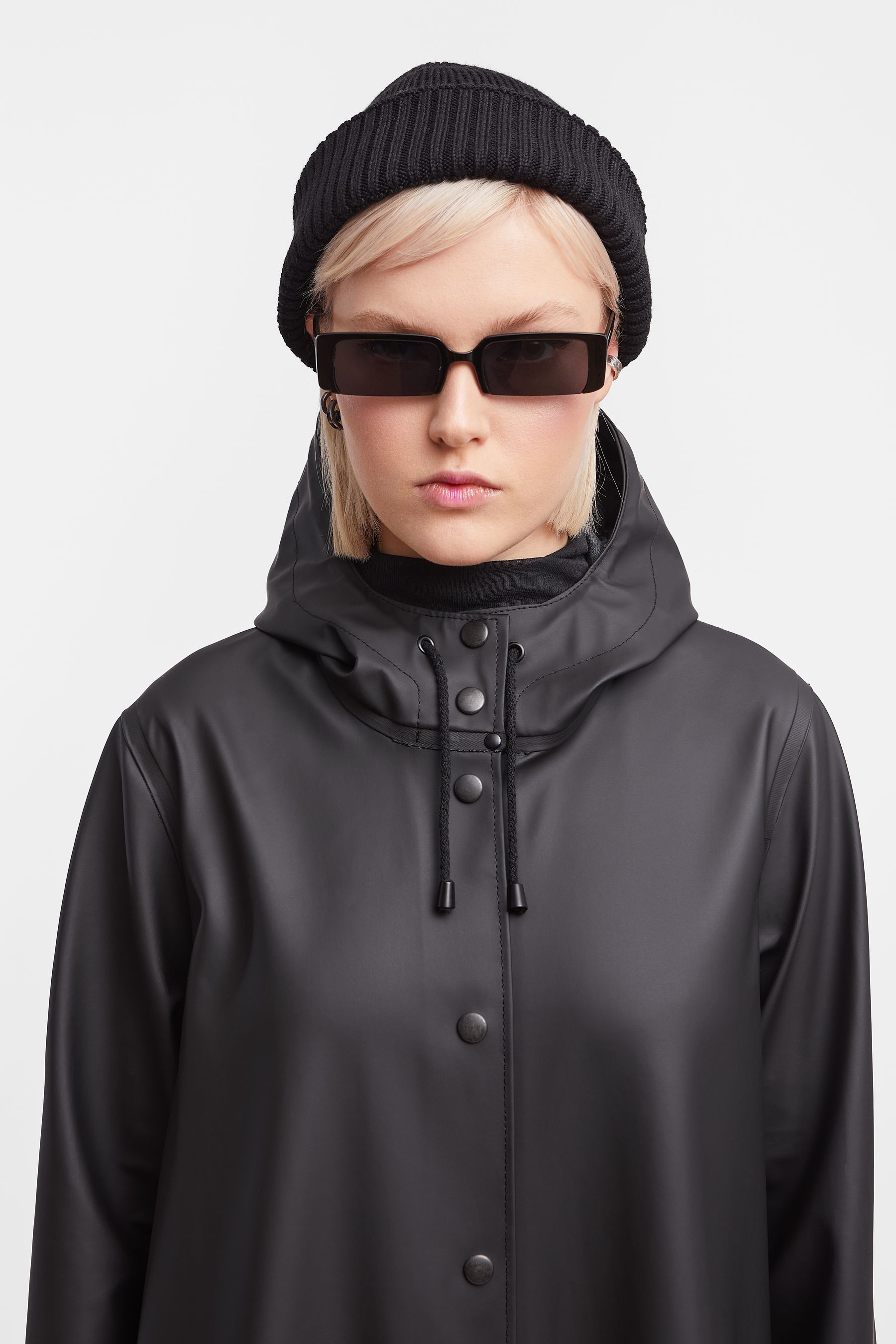 stutterheim mosebacke long raincoat black women jackets raincoats