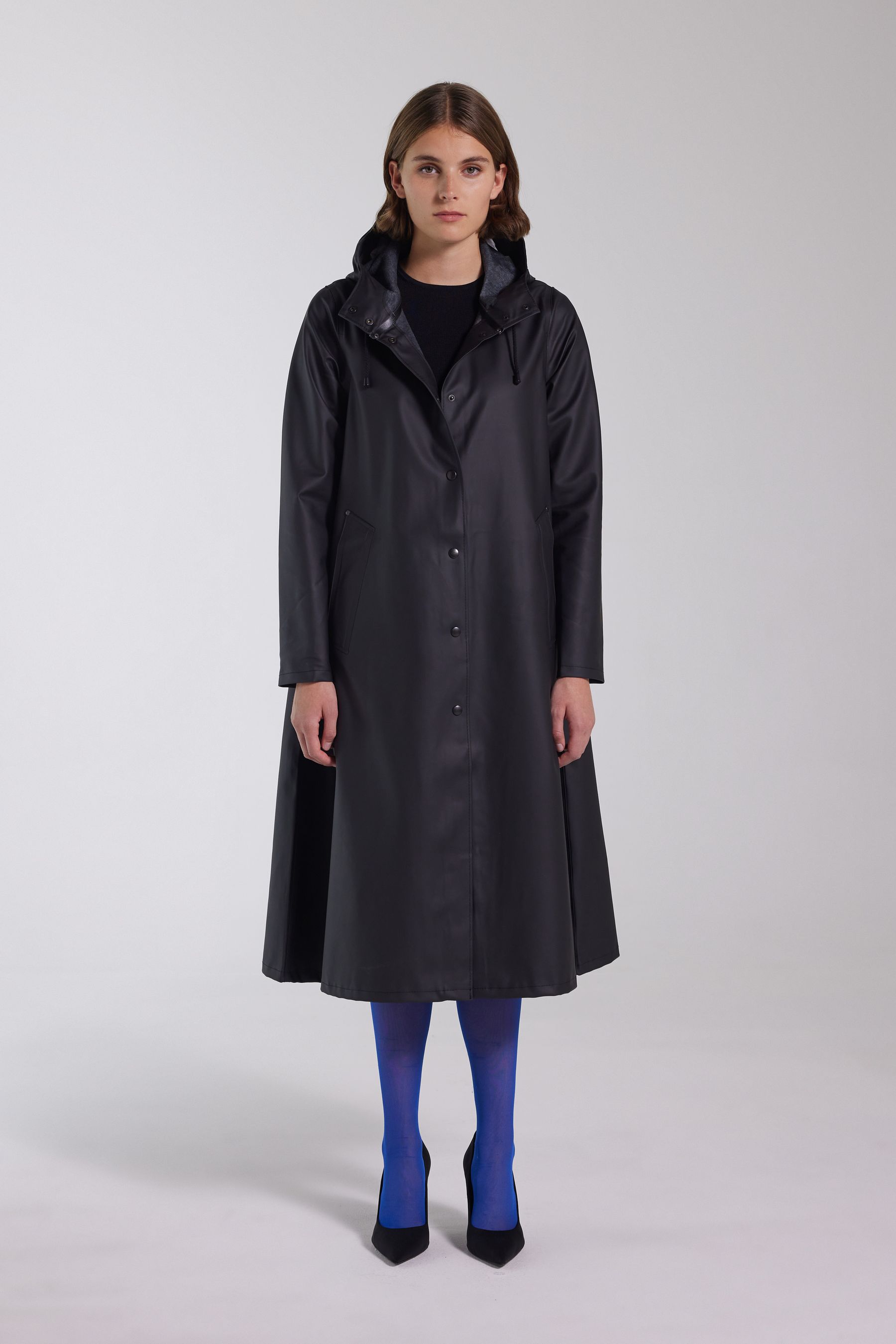 stutterheim mosebacke long raincoat black women jackets raincoats