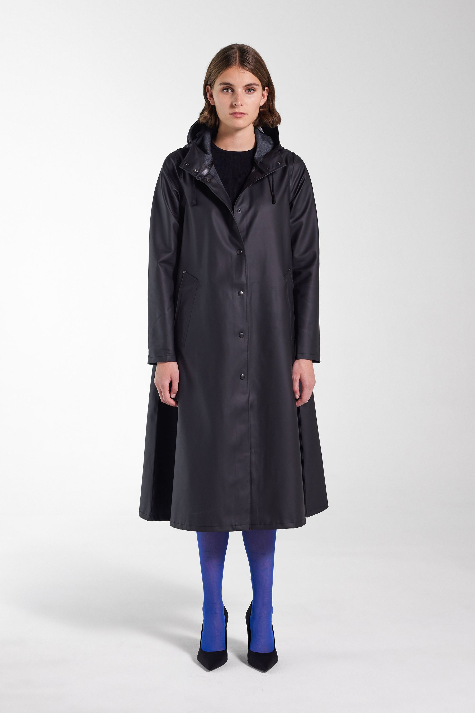 stutterheim mosebacke long raincoat black women jackets raincoats