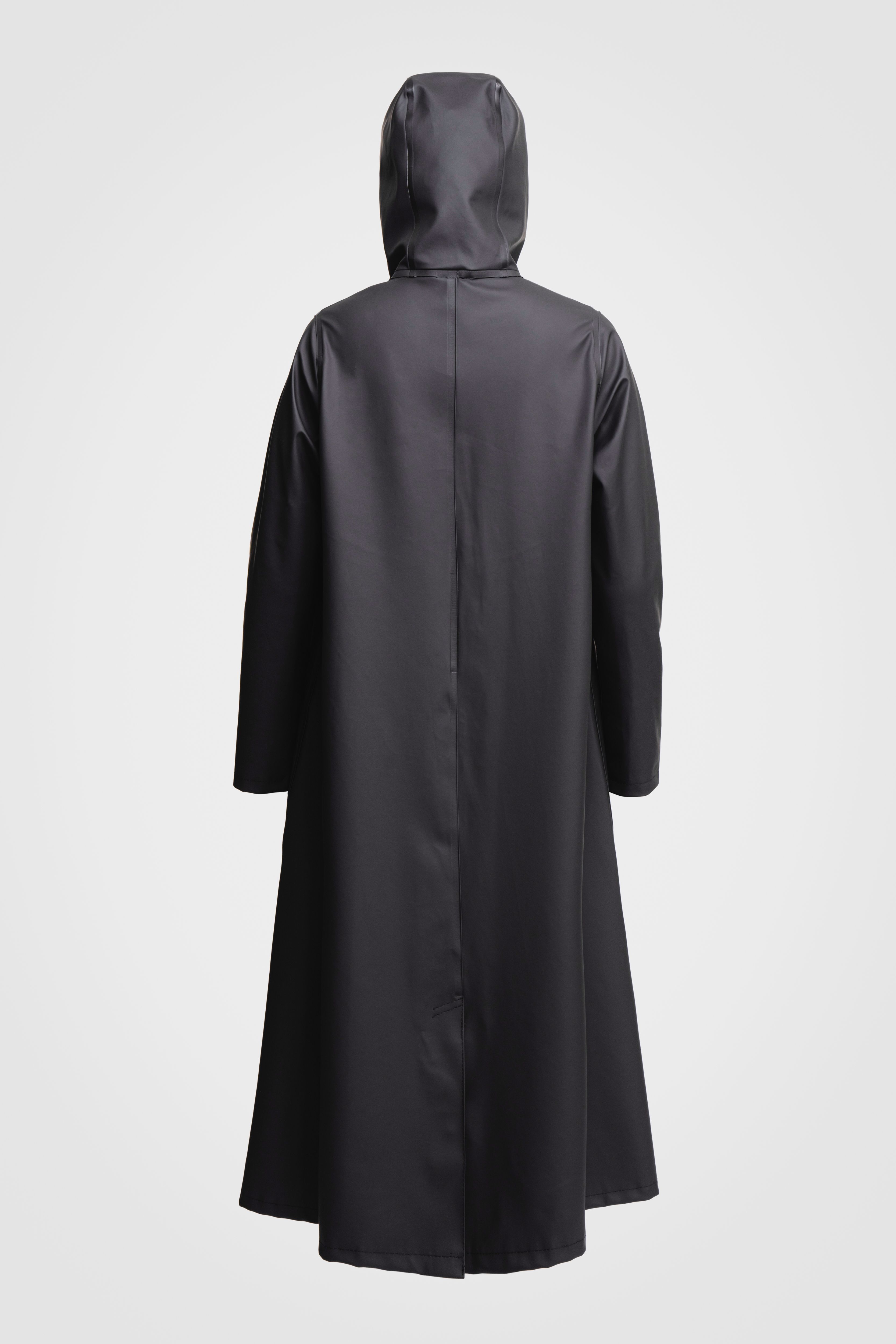Black long rain coat best sale