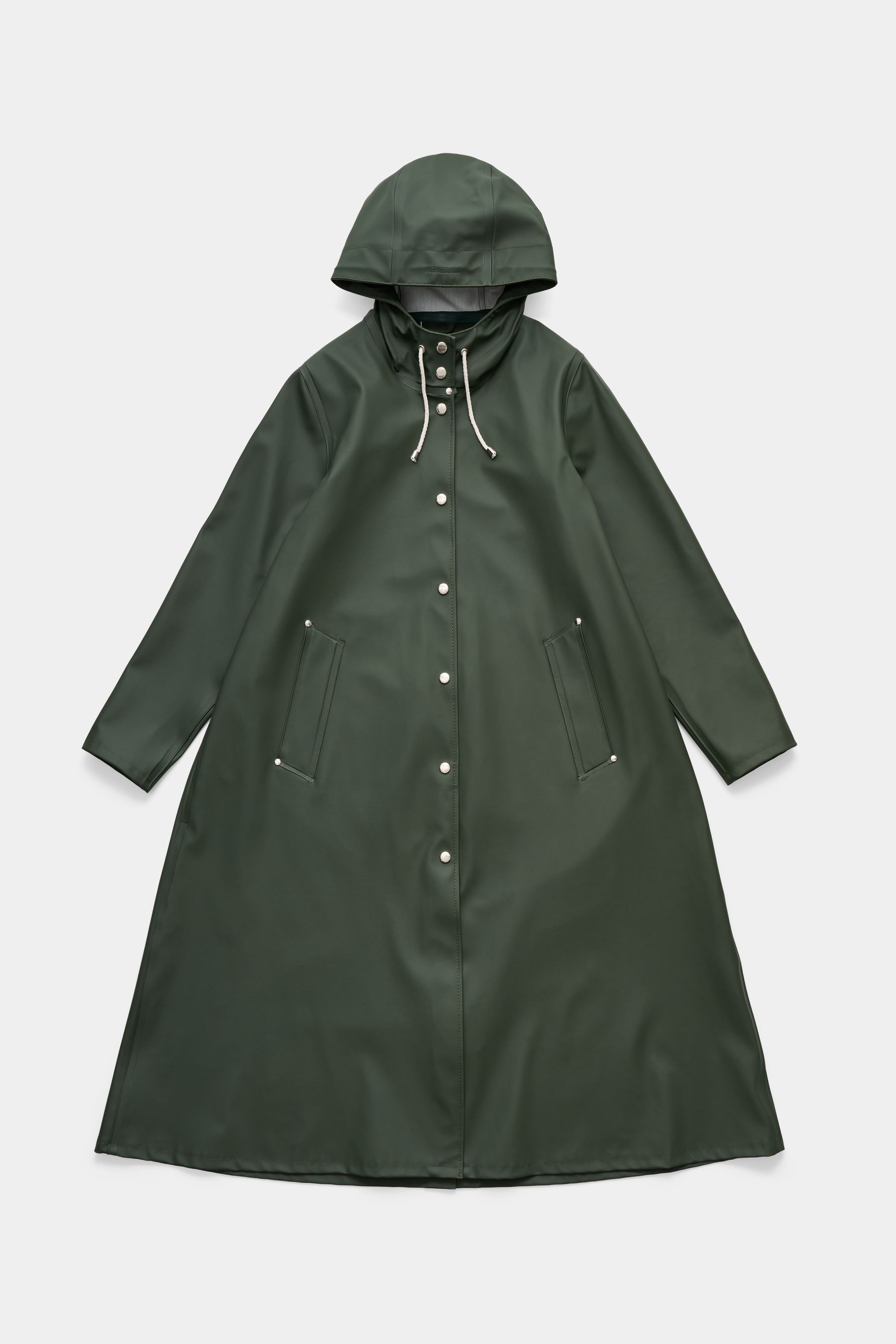 stutterheim mosebacke long raincoat green women jackets long-raincoats