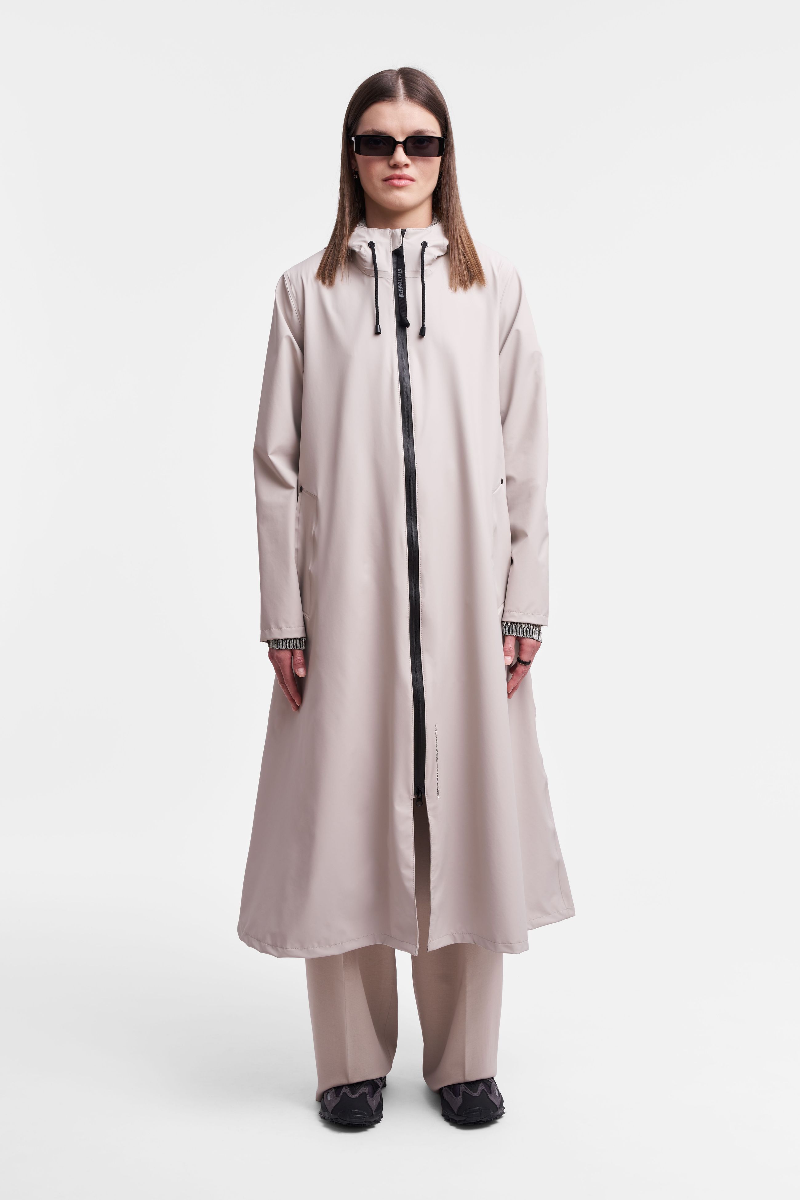 Mosebacke Long Lightweight Zip Raincoat Light Sand STUTTERHEIM NO