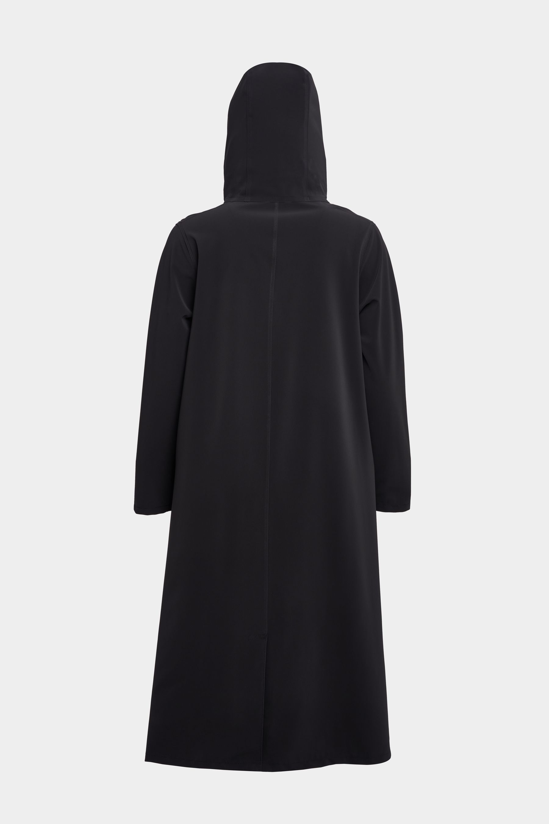 stutterheim mosebacke long matte zip raincoat black women jackets raincoats