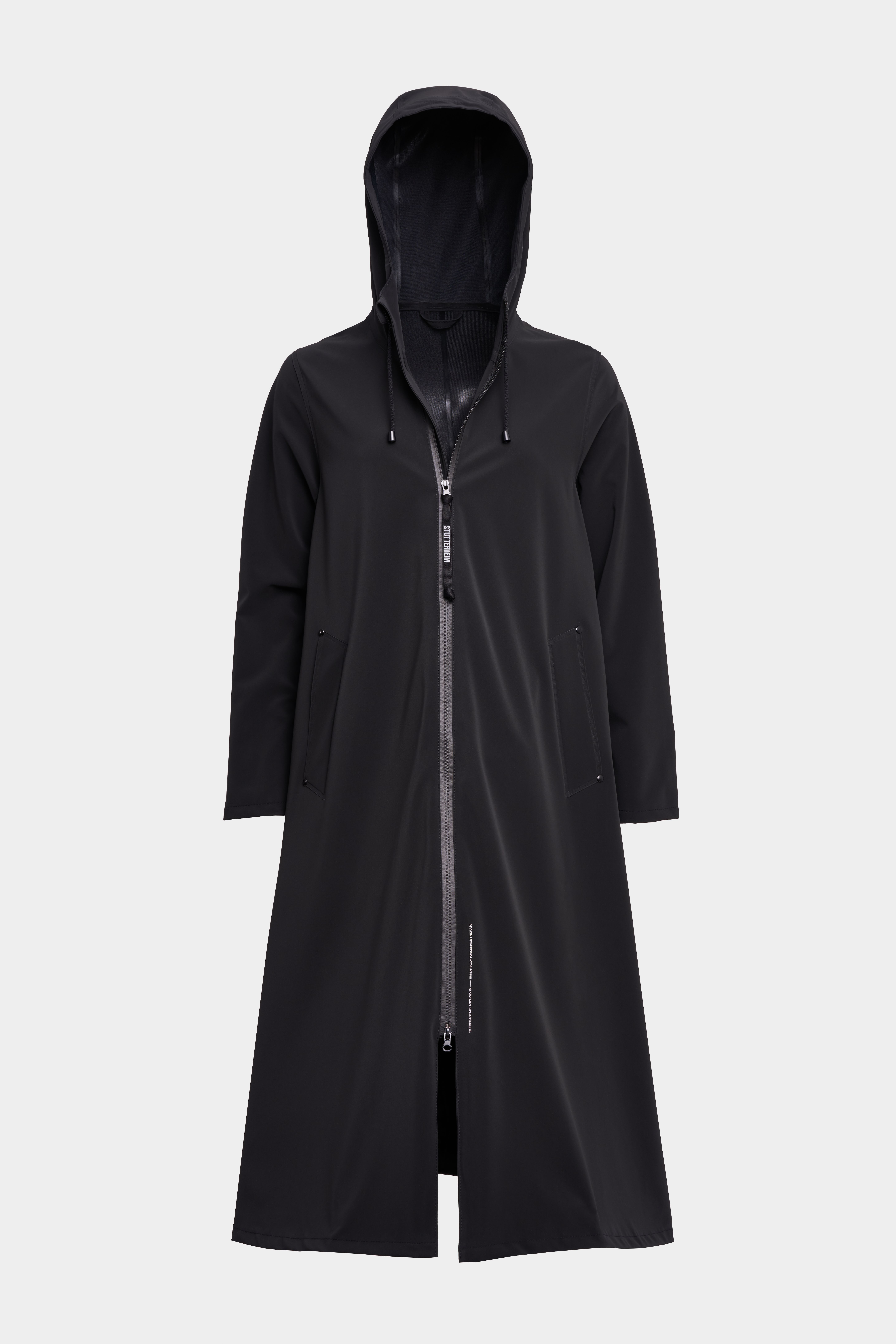 Mosebacke Long Matte Zip Raincoat Black