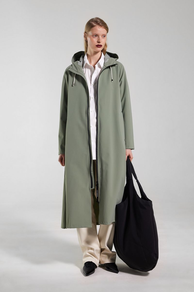 Stutterheim Mosebacke Long Lightweight Zip Matte Raincoat