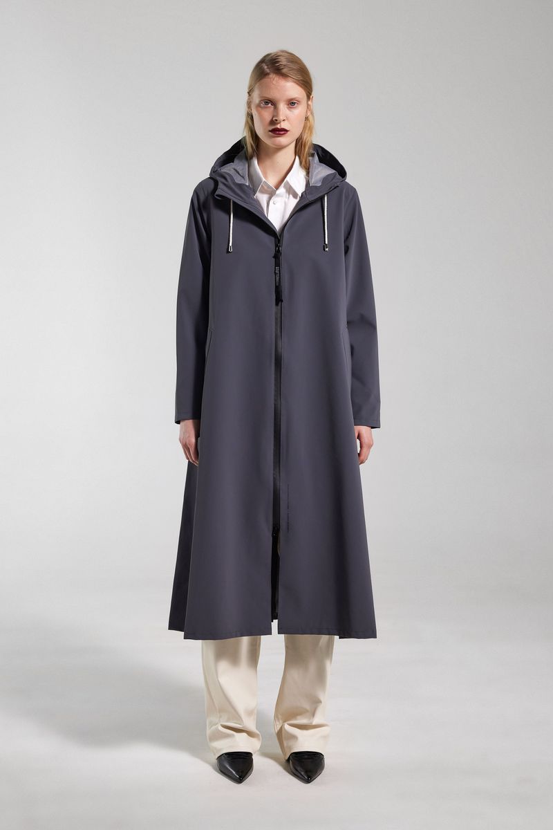 Stutterheim Mosebacke Long Lightweight Zip Matte Raincoat