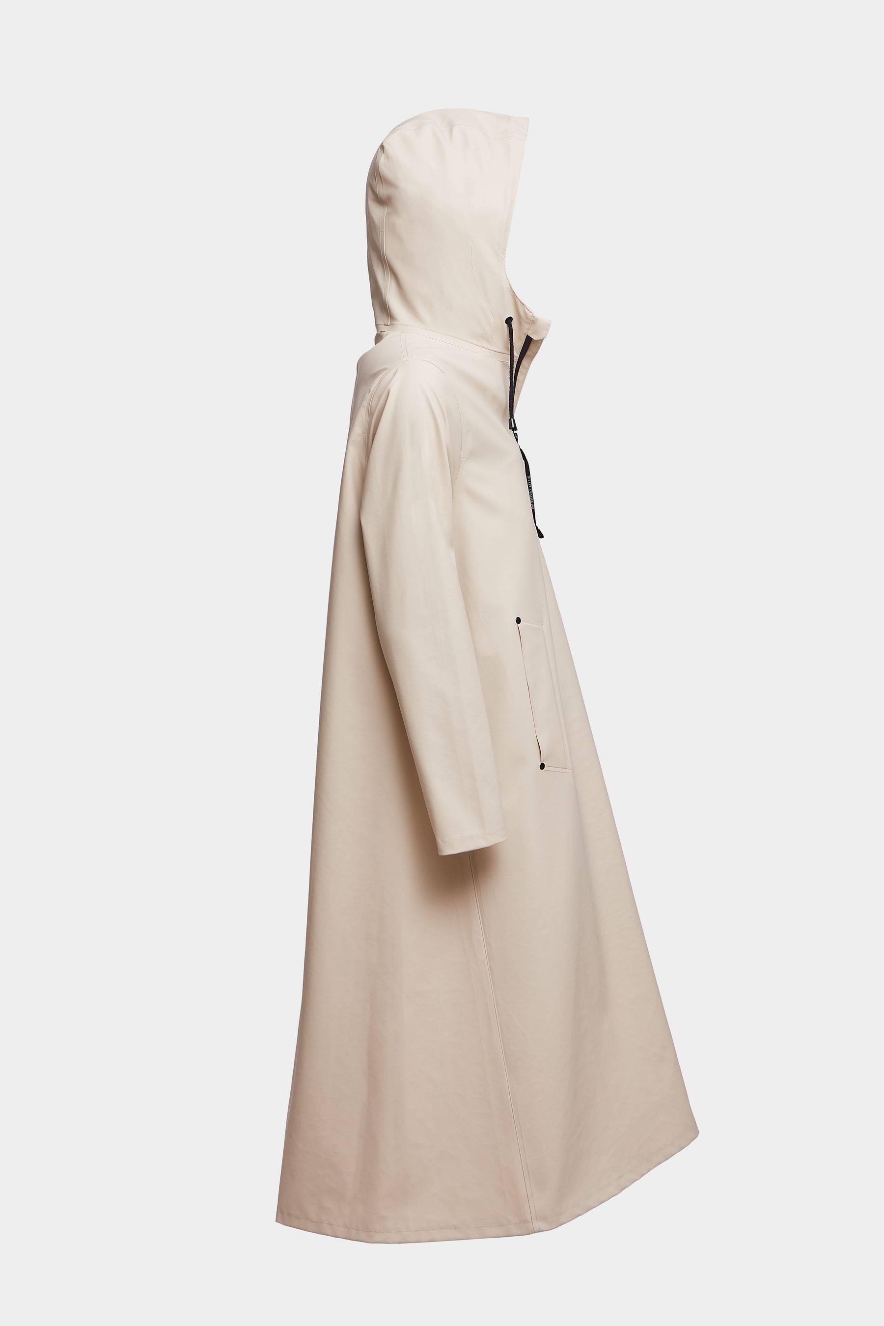 stutterheim mosebacke long lightweight zip raincoat oyster women jackets raincoats