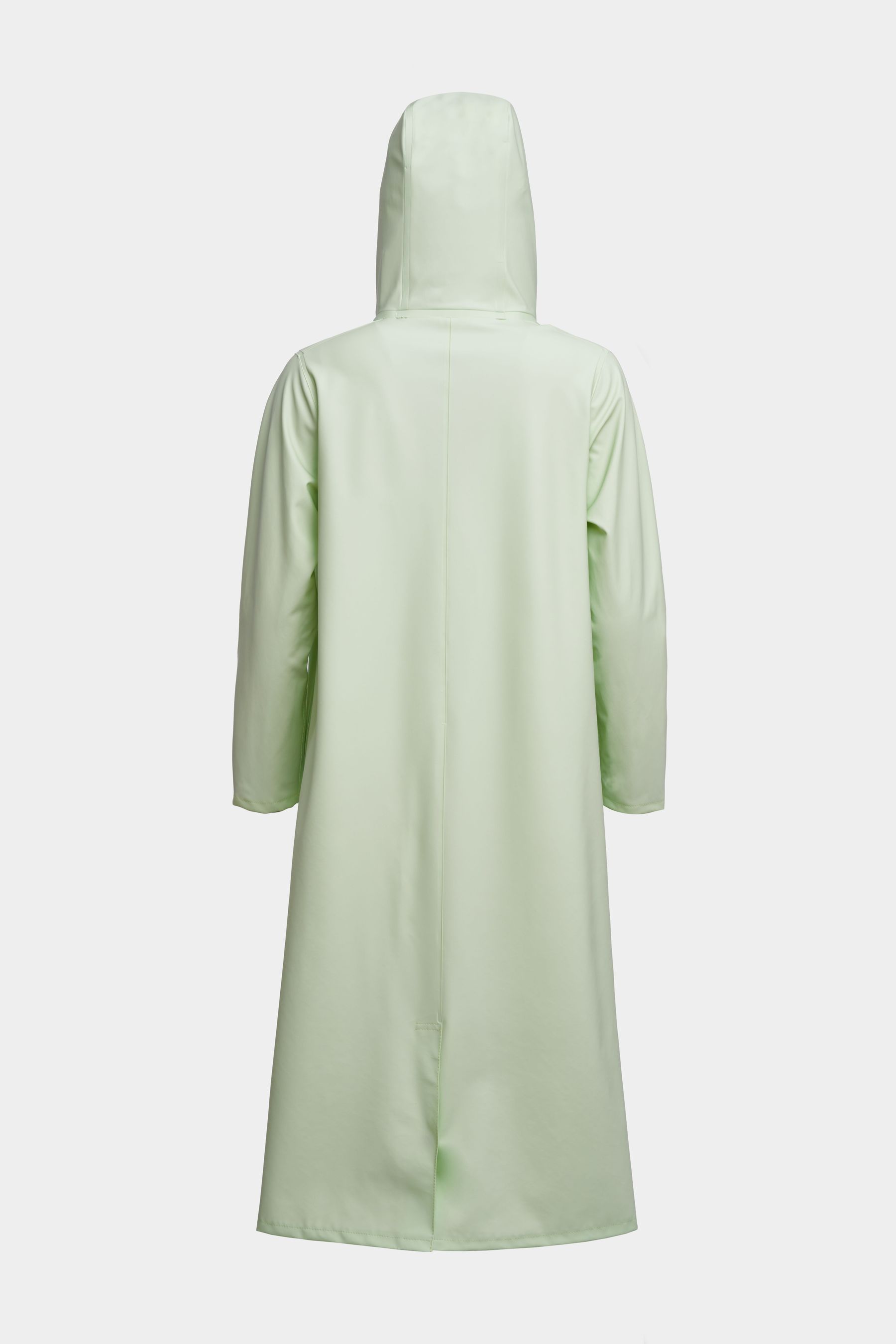 stutterheim mosebacke long zip raincoat seafoam green women jackets long-raincoats