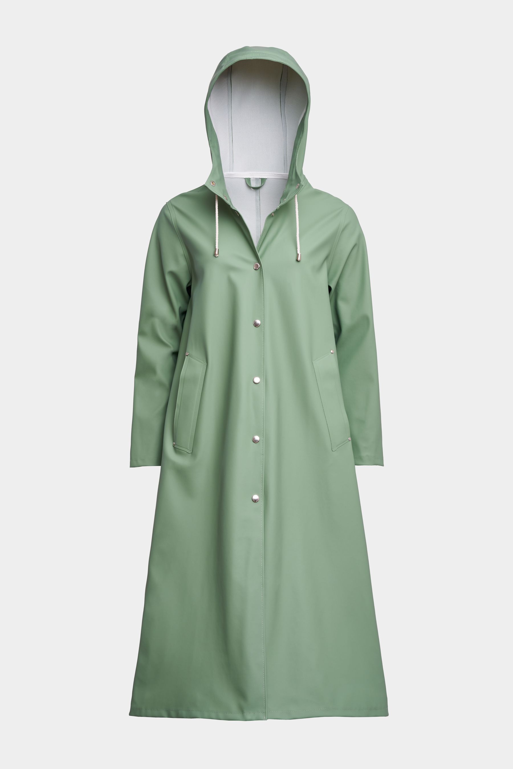 stutterheim mosebacke long raincoat loden green women jackets long-raincoats