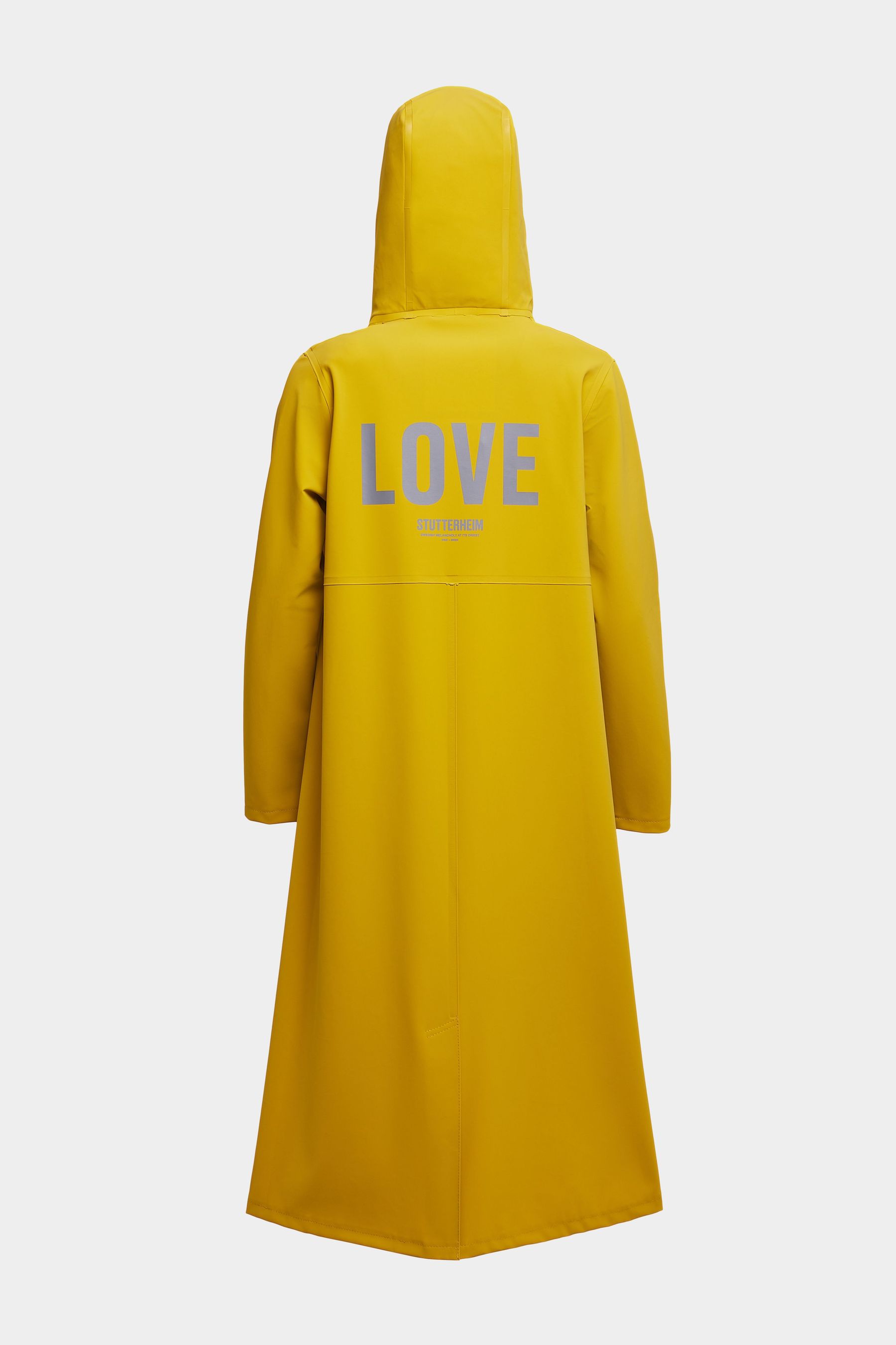 stutterheim mosebacke long matte print raincoat gold women jackets raincoats