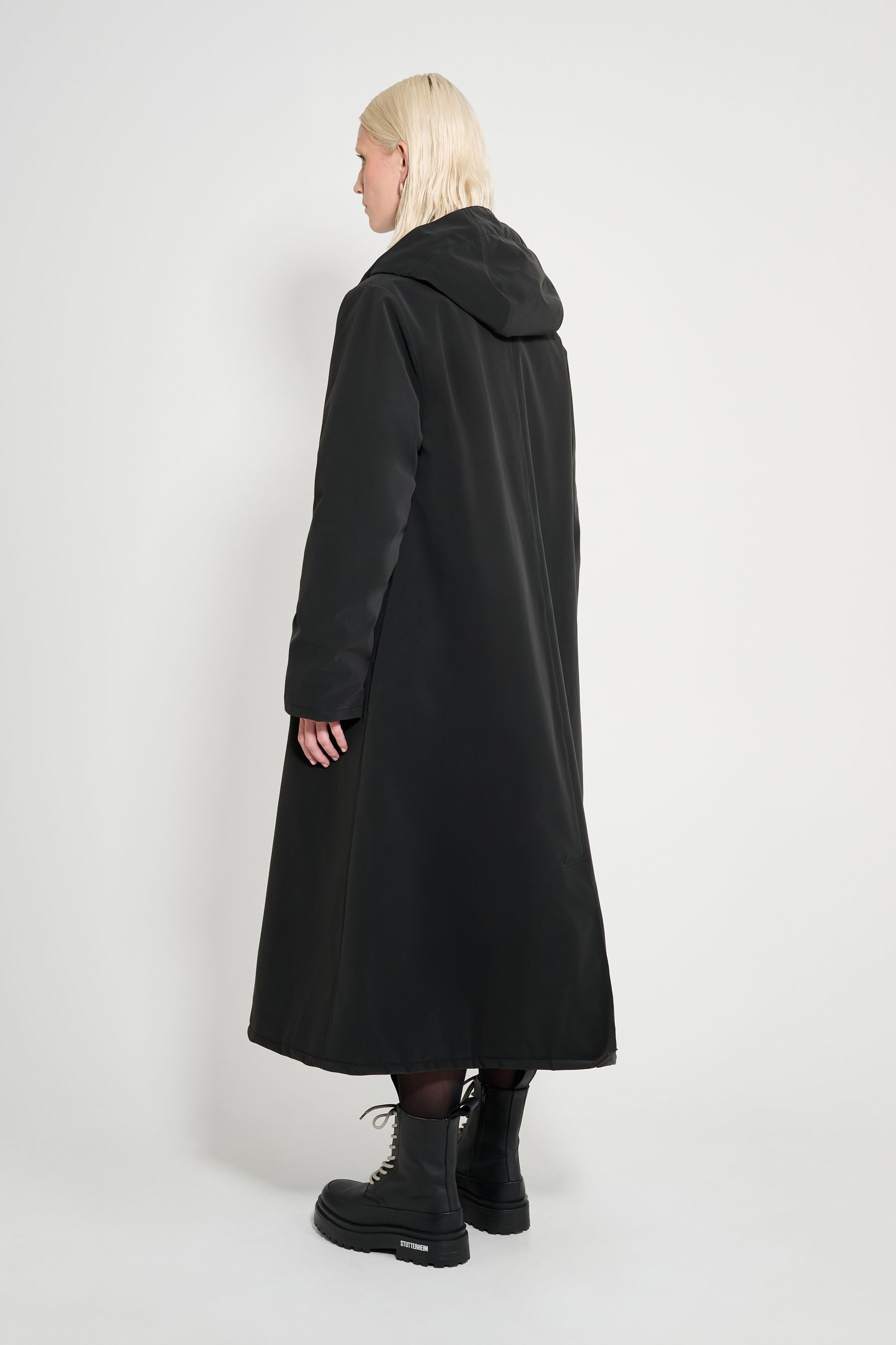stutterheim mosebacke long matte winter coat black women jackets winter-coats