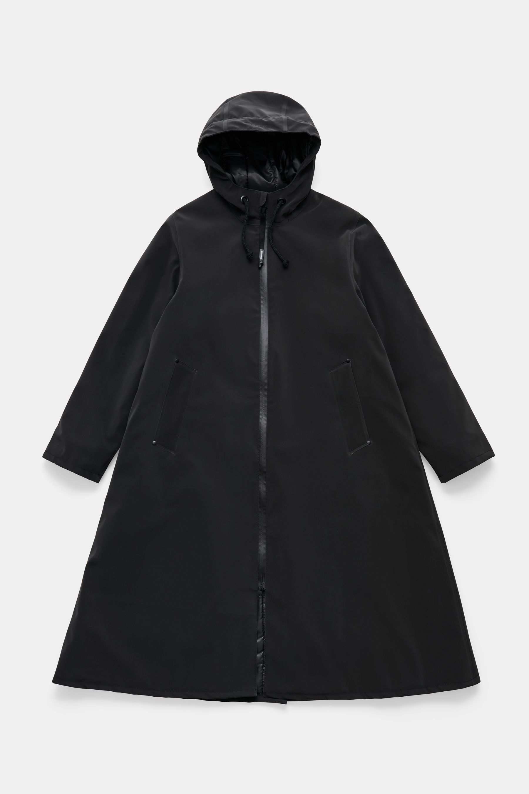 stutterheim mosebacke long matte winter coat black women jackets winter-coats