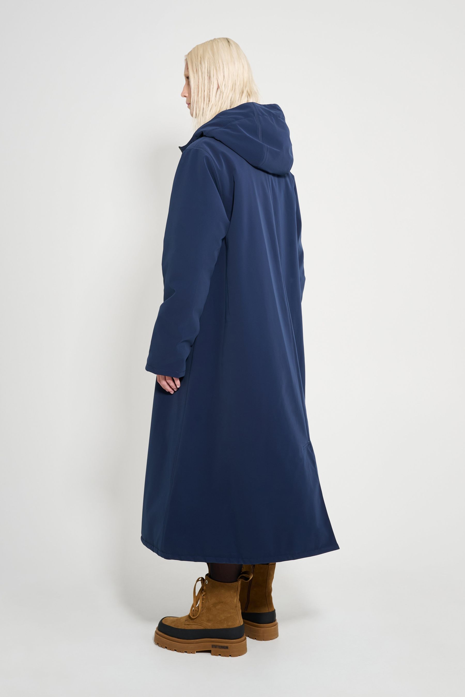 stutterheim mosebacke long matte winter coat navy women jackets winter-coats