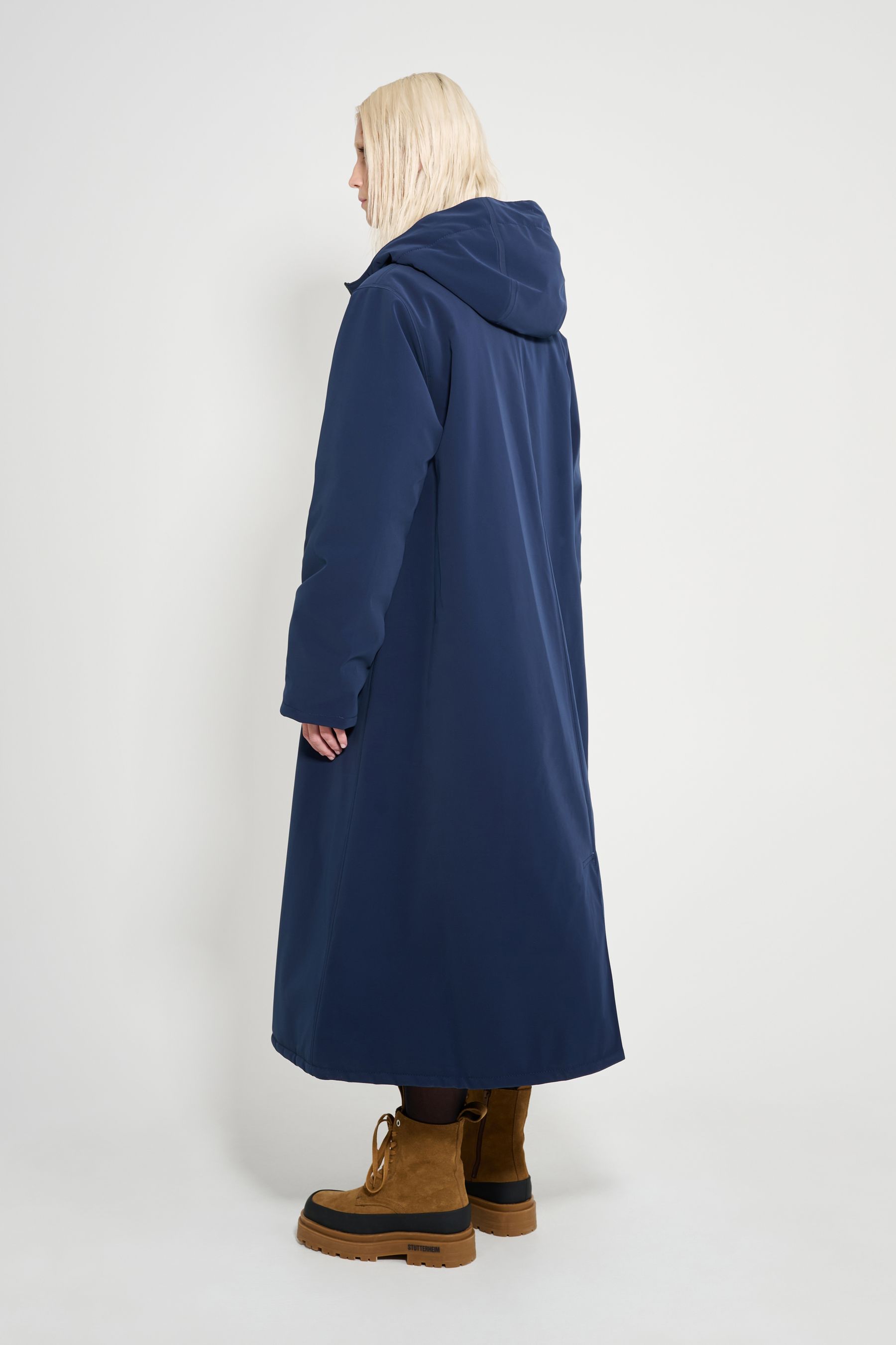 stutterheim mosebacke long matte winter coat navy women jackets winter-coats
