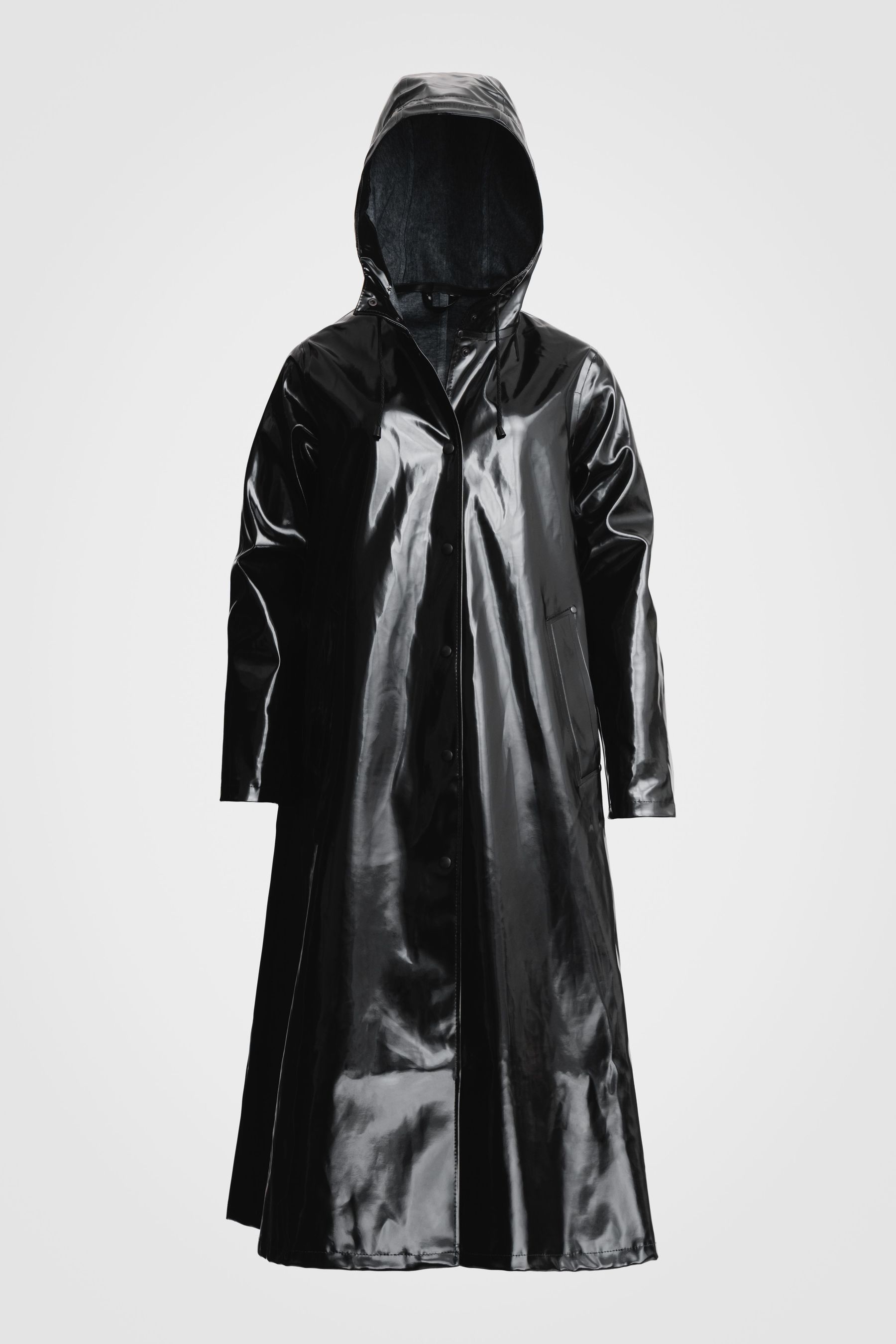 stutterheim mosebacke long opal raincoat black women jackets raincoats