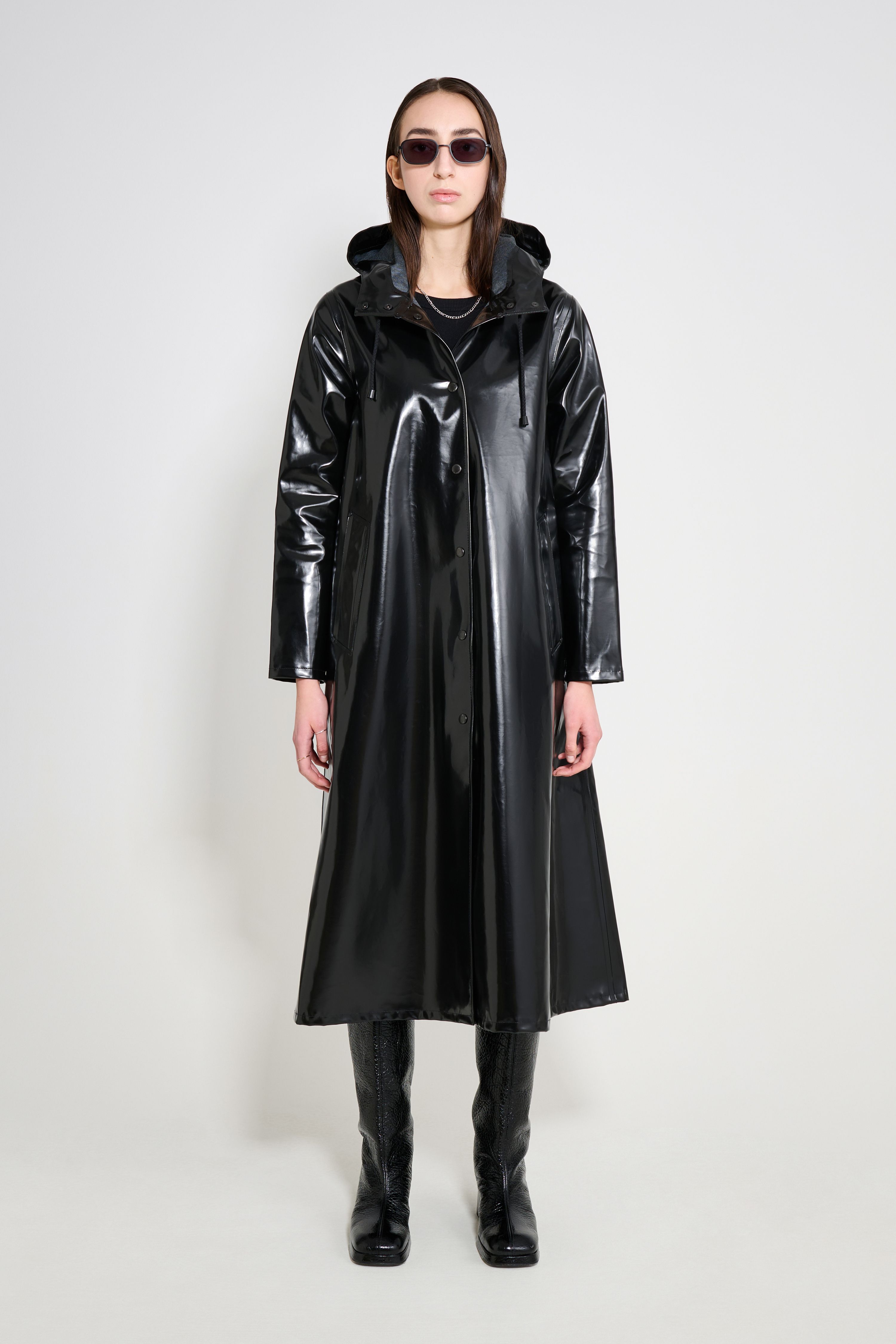 Mosebacke Long Opal Raincoat Black | STUTTERHEIM US