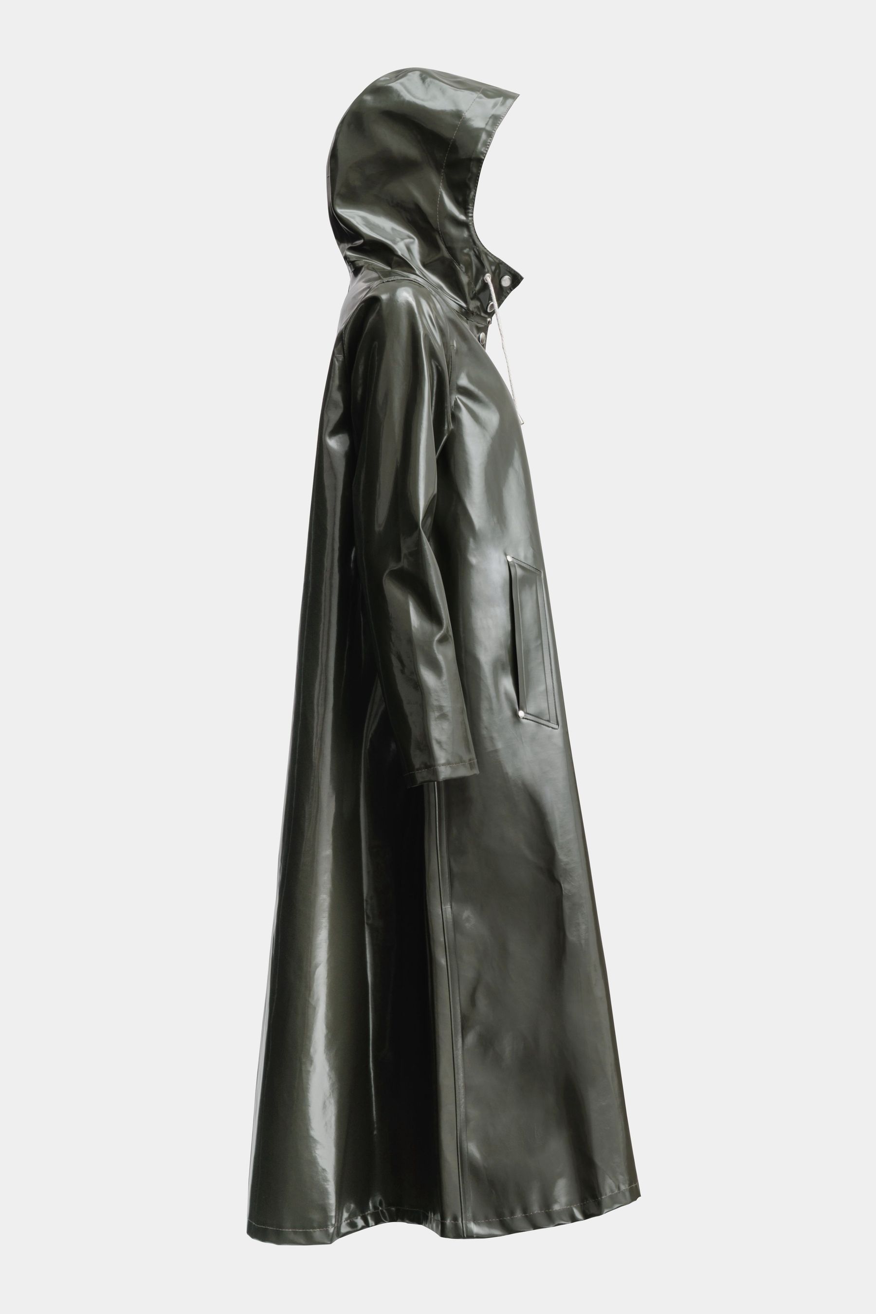 stutterheim mosebacke long opal raincoat green women jackets raincoats