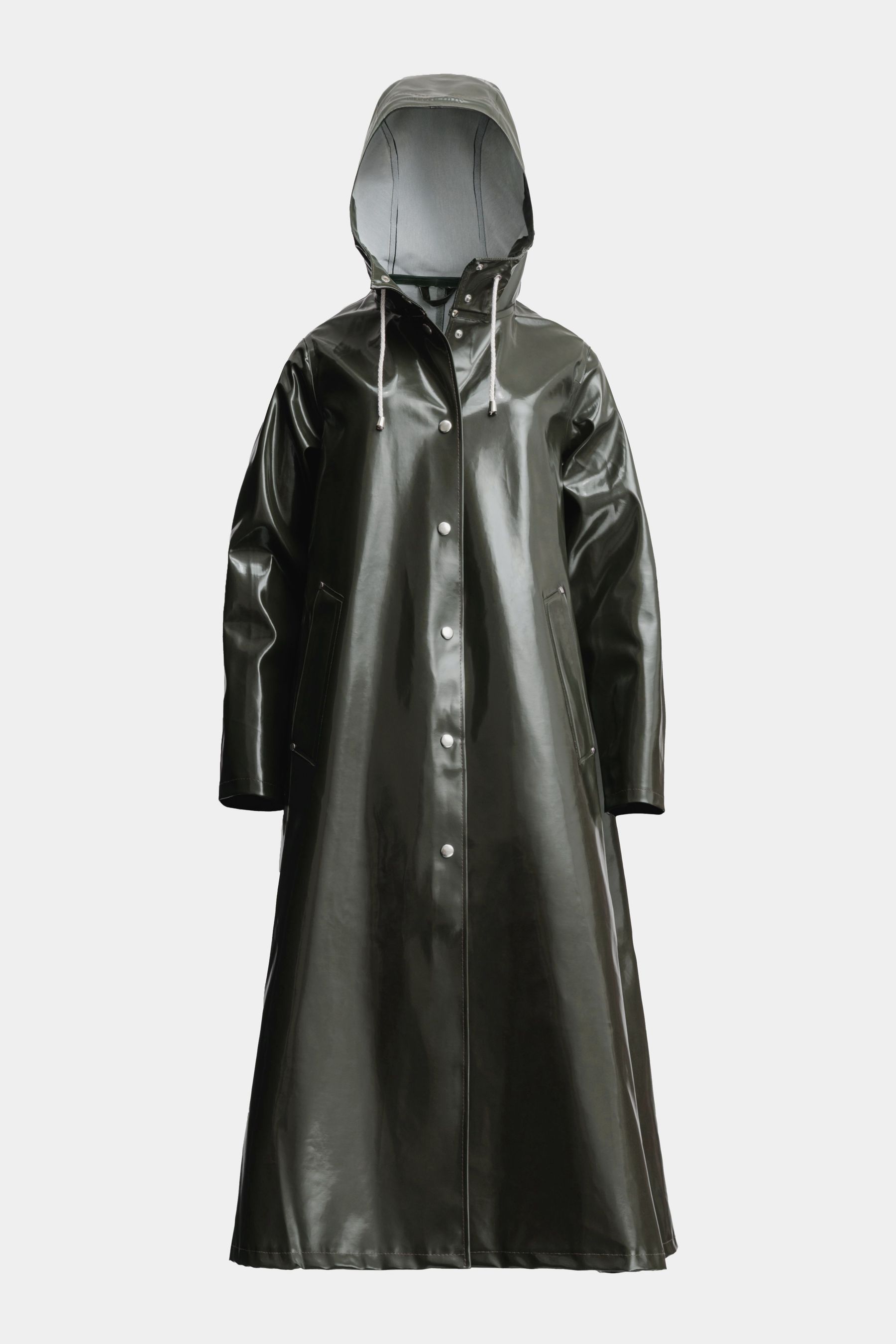 stutterheim mosebacke long opal raincoat green women jackets raincoats