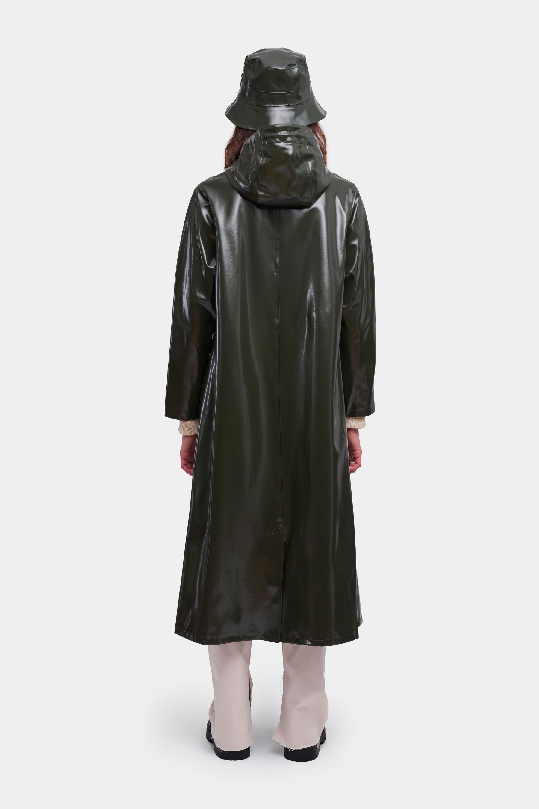 stutterheim mosebacke long opal raincoat green women jackets raincoats