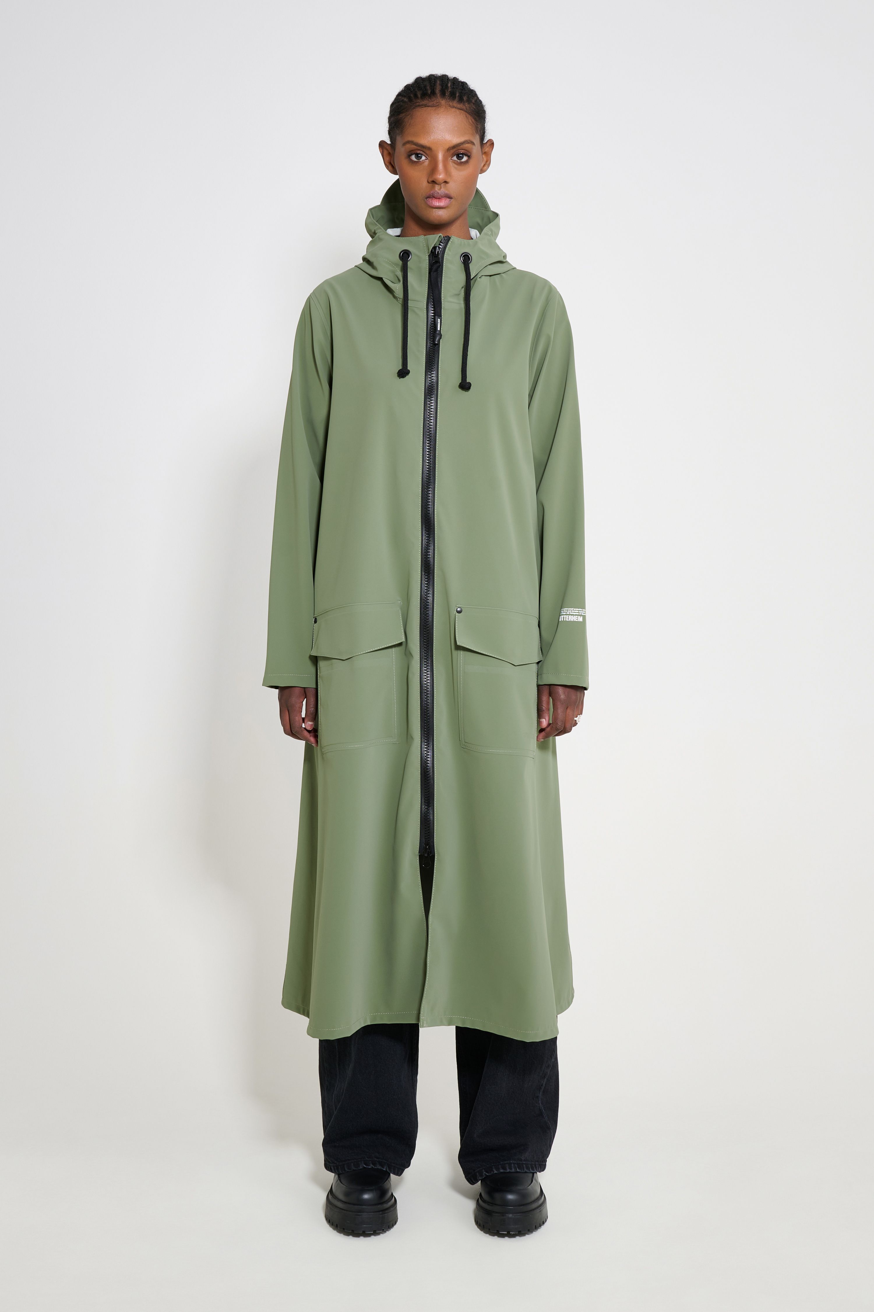 Mosebacke Long Patch Raincoat Dry Green | STUTTERHEIM US