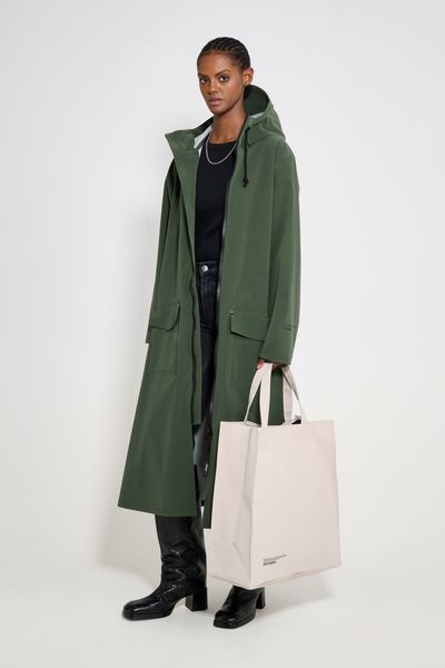 Mosebacke Long Patch Raincoat Green | STUTTERHEIM US