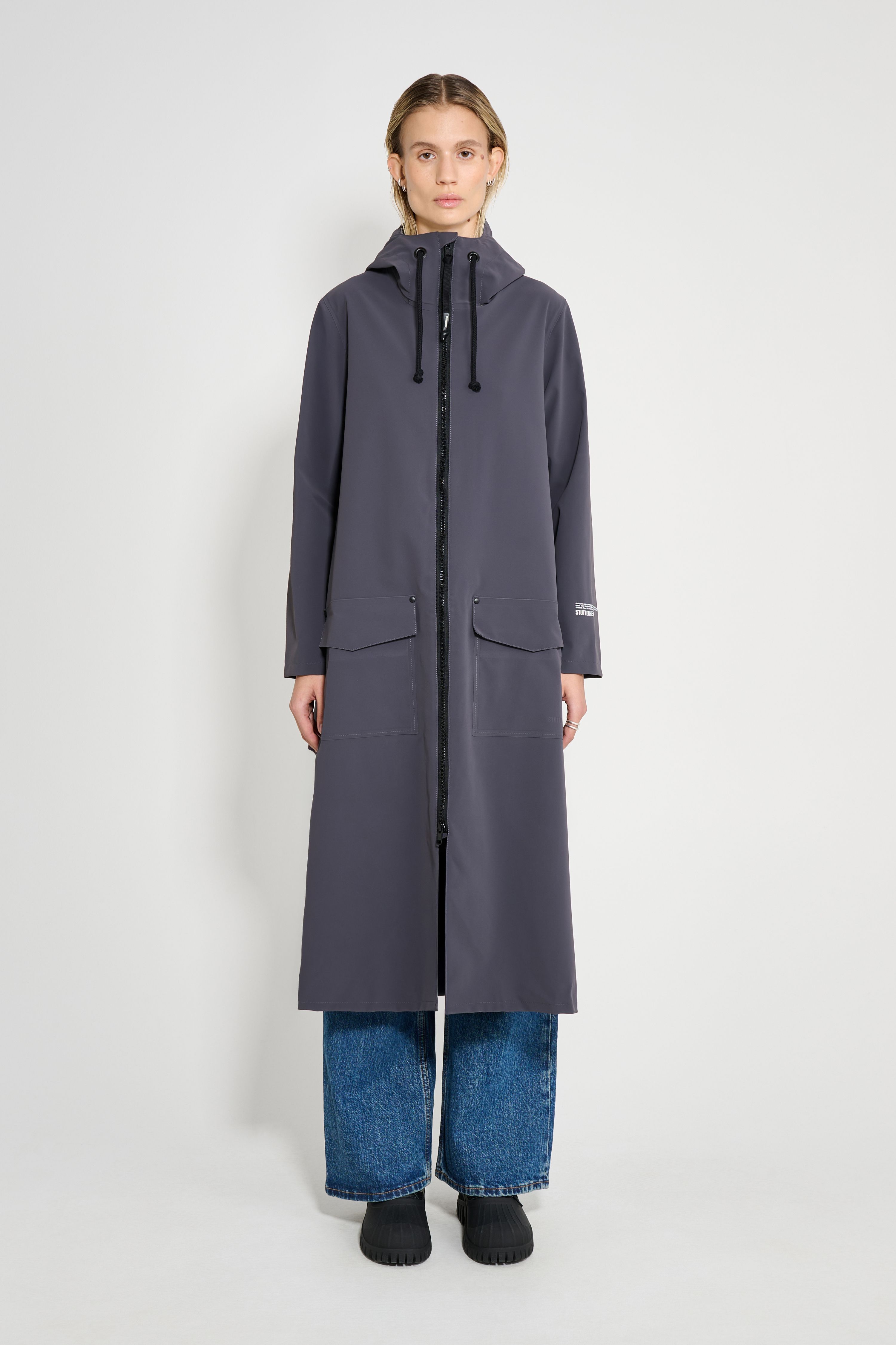 Mosebacke Long Patch Raincoat Mystic Blue | STUTTERHEIM CA