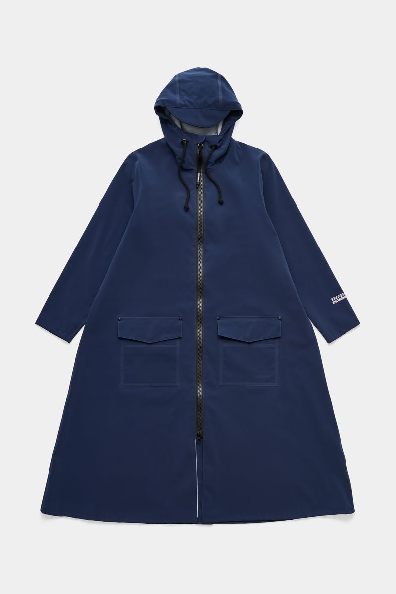 Stutterheim Mosebacke Long Patch Raincoat Matte Navy
