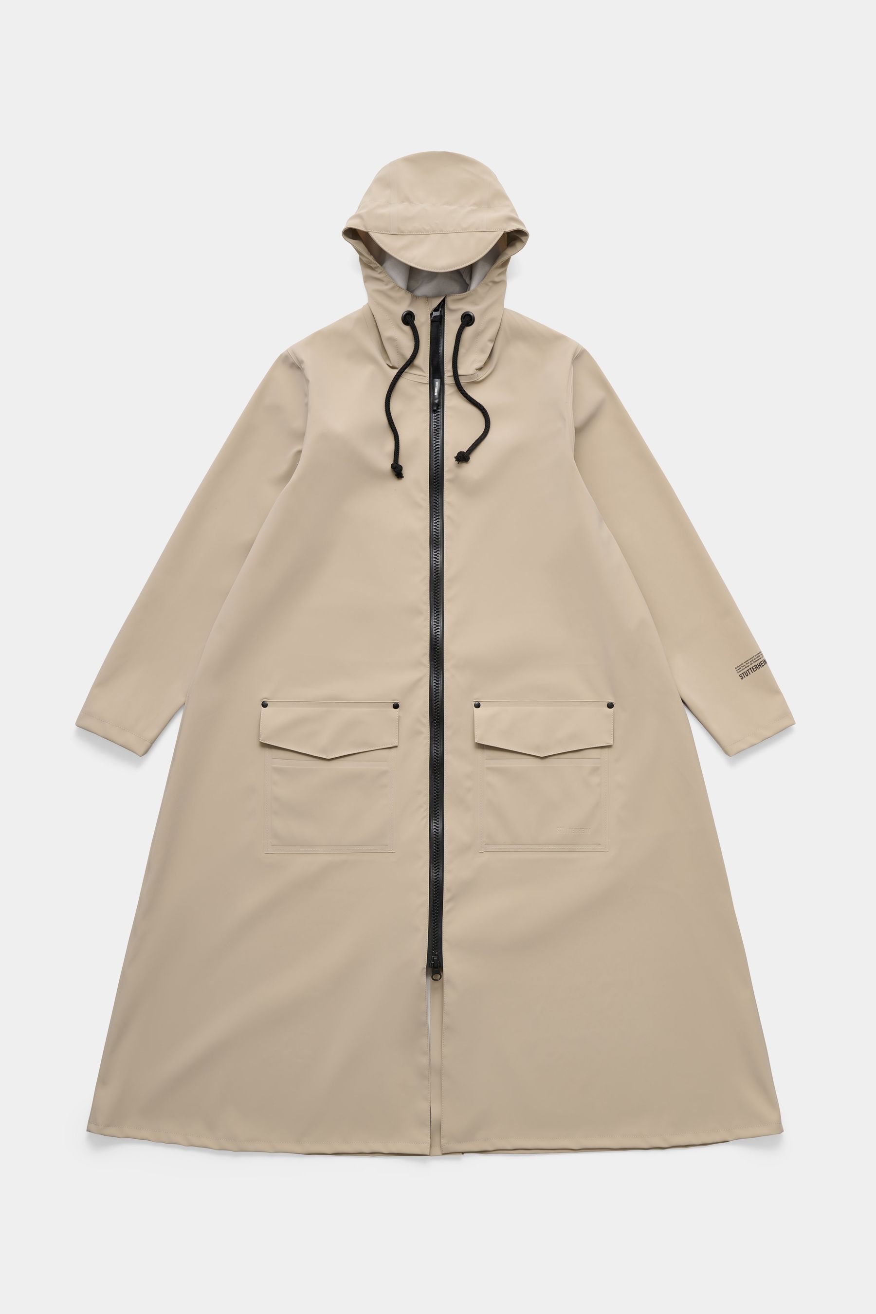 stutterheim mosebacke long patch raincoat matte potato women jackets long-raincoats