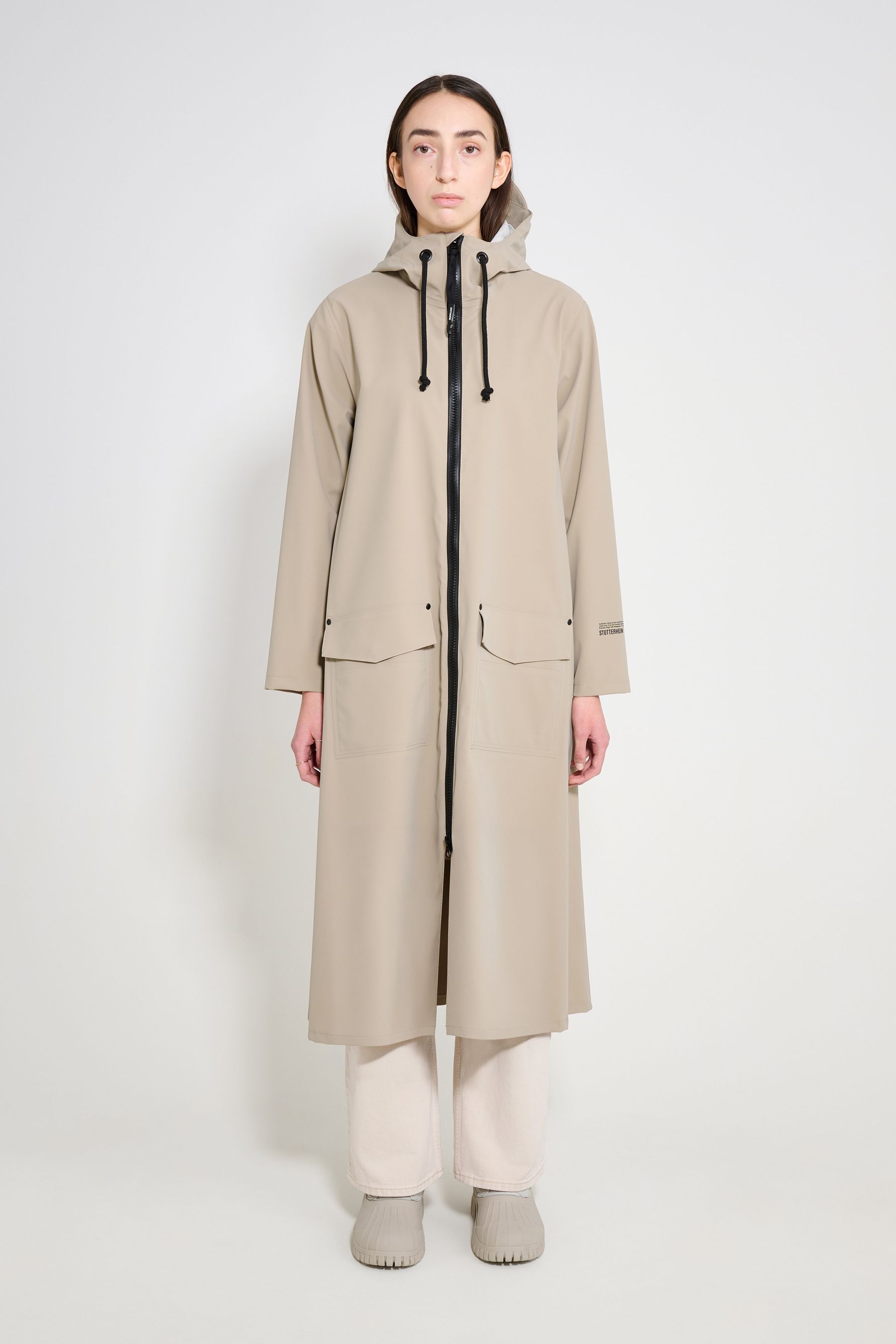 stutterheim mosebacke long patch raincoat matte potato women jackets long-raincoats