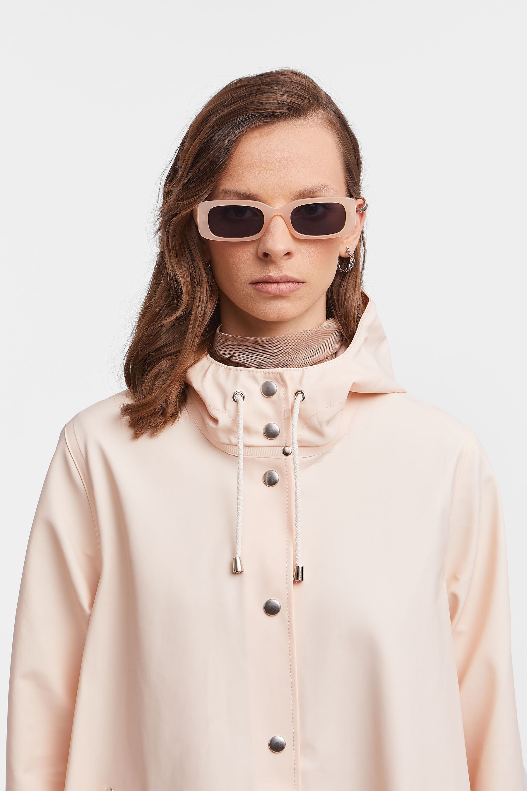 stutterheim mosebacke long raincoat peach women jackets raincoats