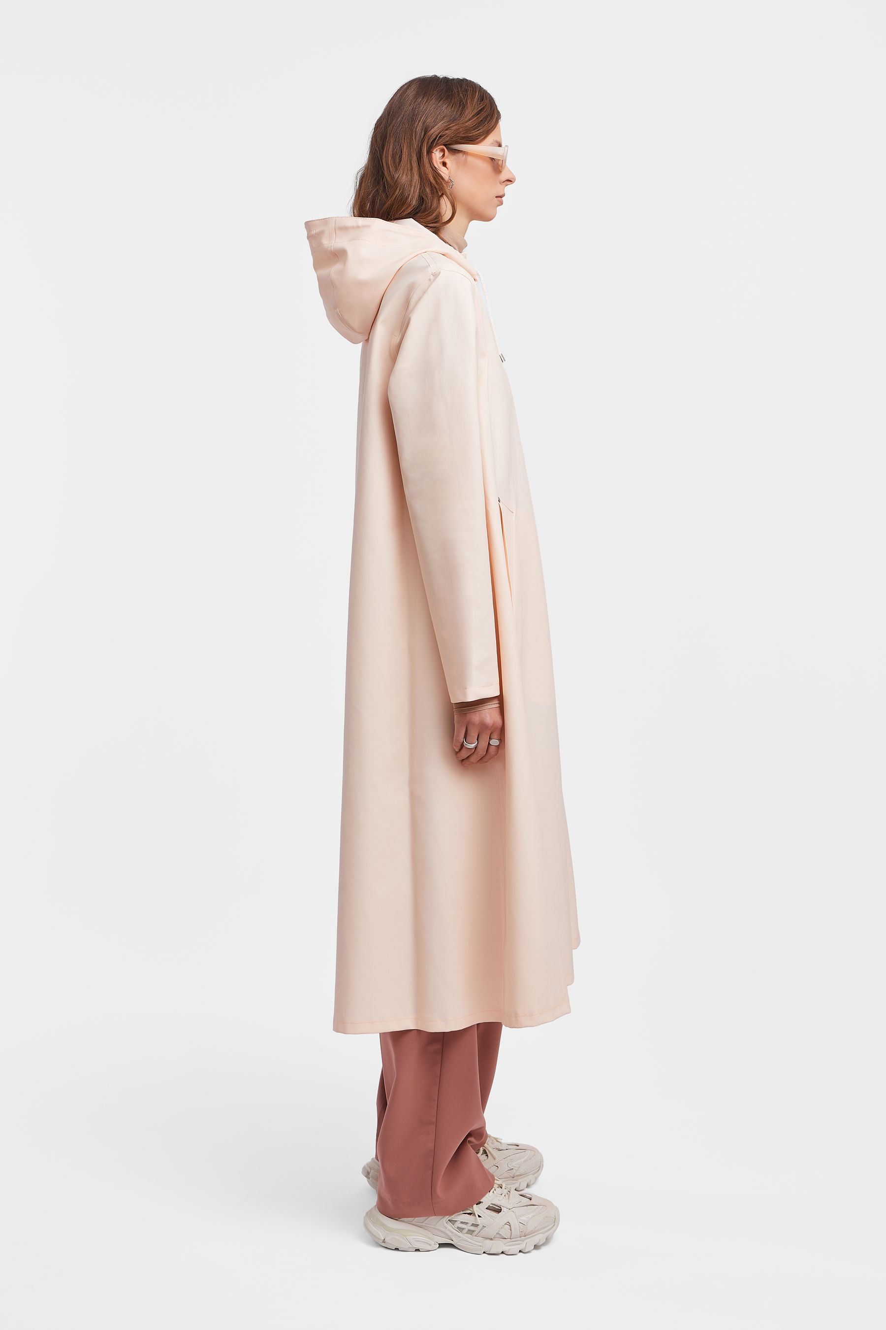 stutterheim mosebacke long raincoat peach women jackets raincoats