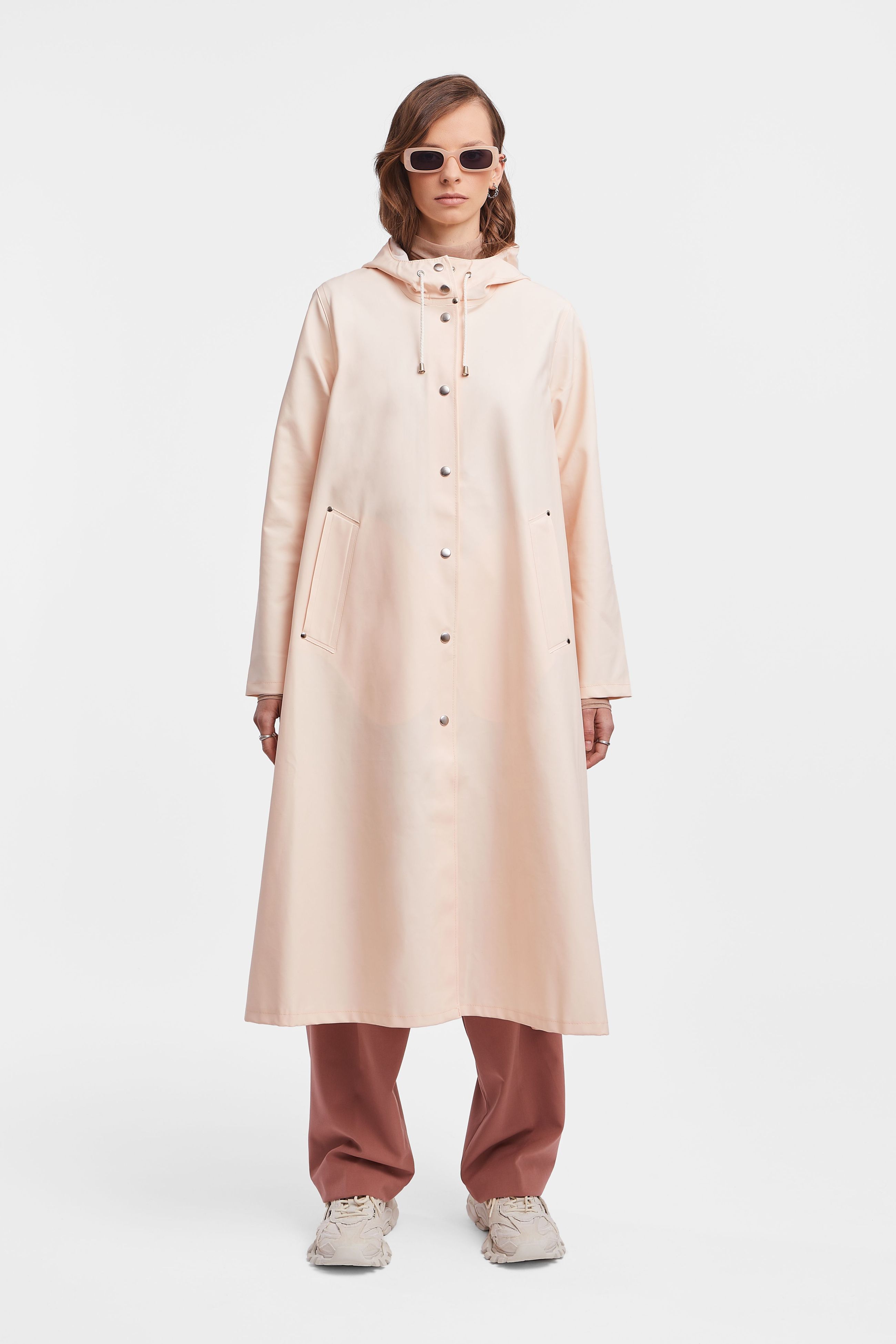 stutterheim mosebacke long raincoat peach women jackets raincoats