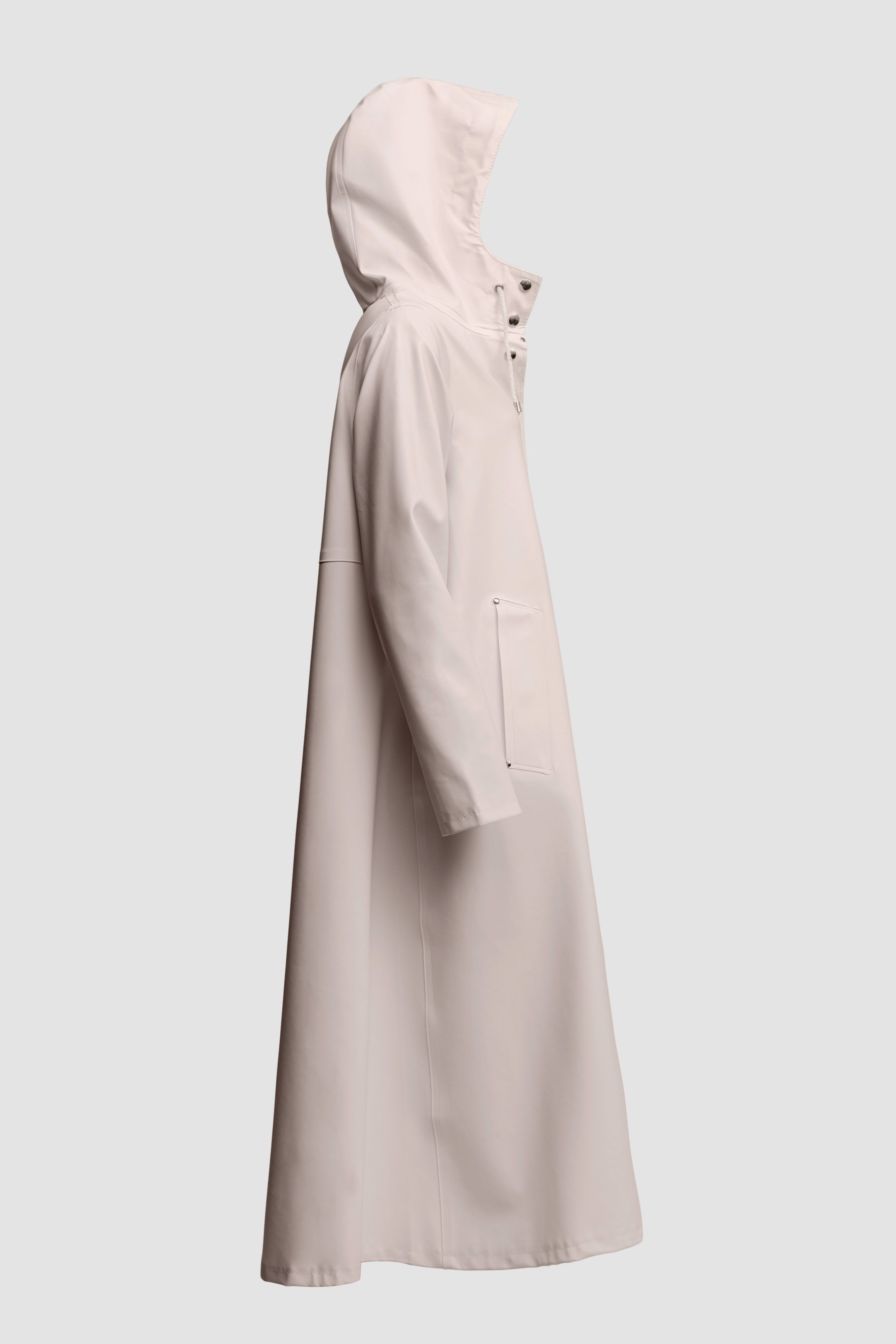 stutterheim mosebacke long print raincoat light sand women jackets raincoats