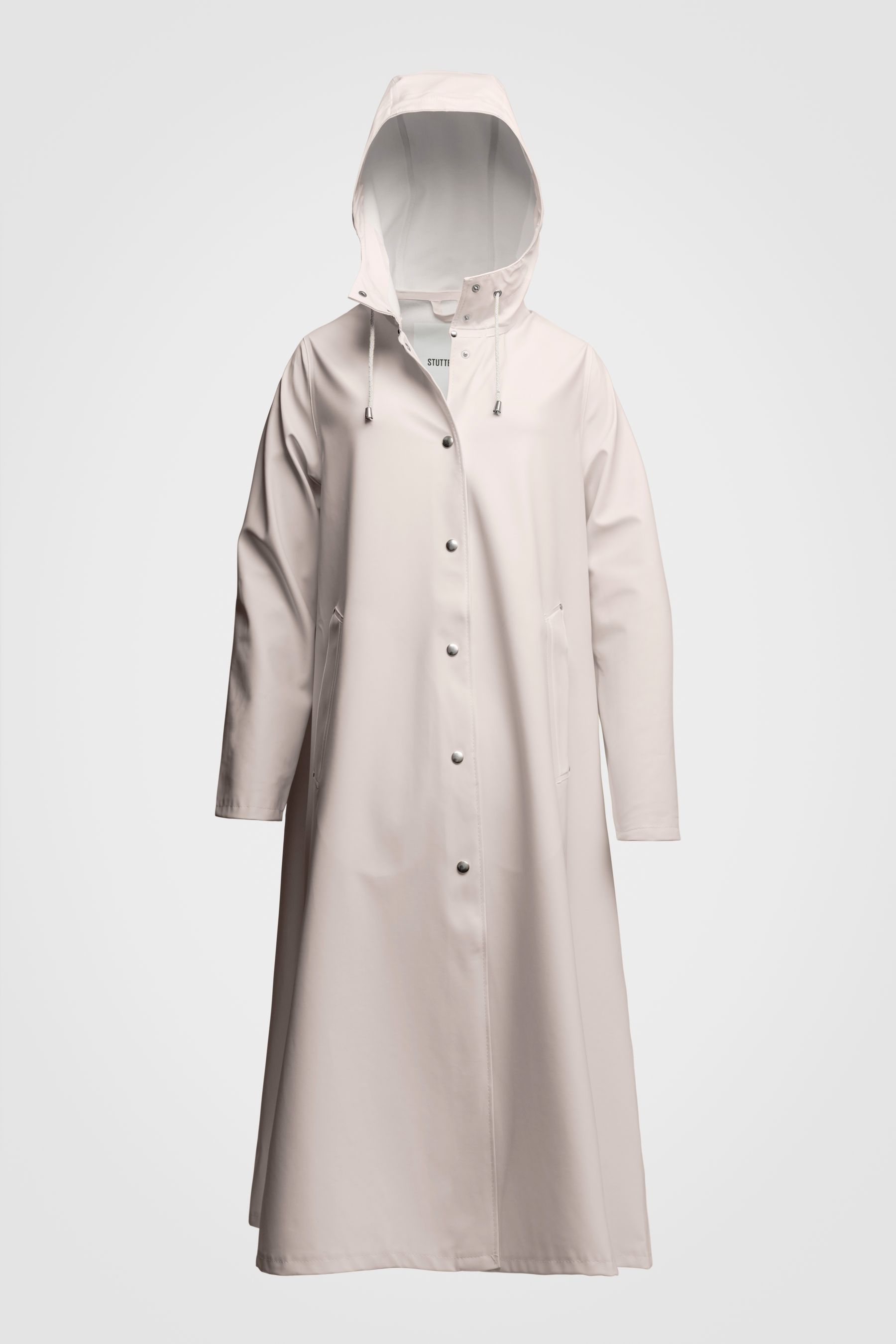 stutterheim mosebacke long print raincoat light sand women jackets raincoats