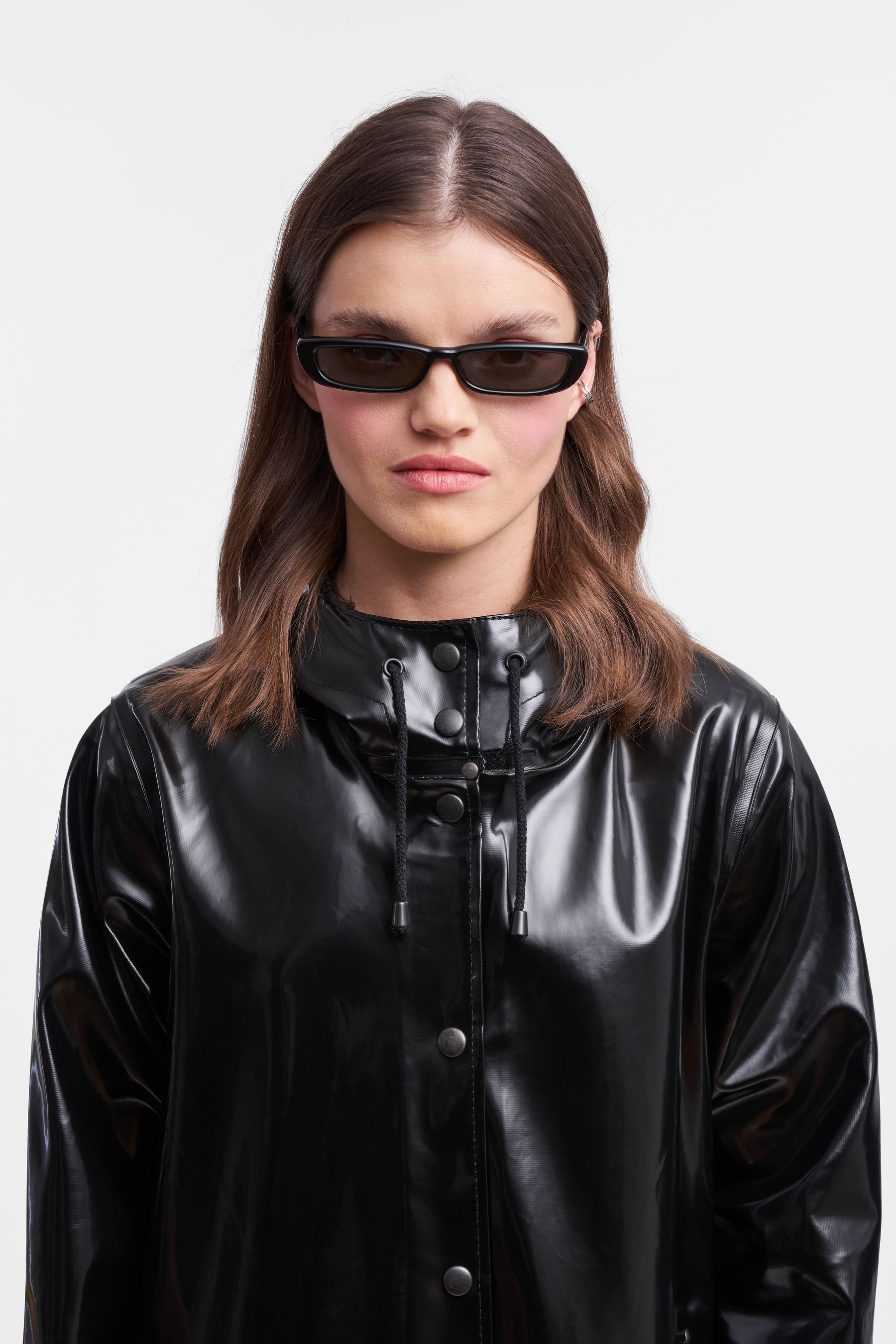 stutterheim mosebacke long print opal raincoat black women jackets raincoats