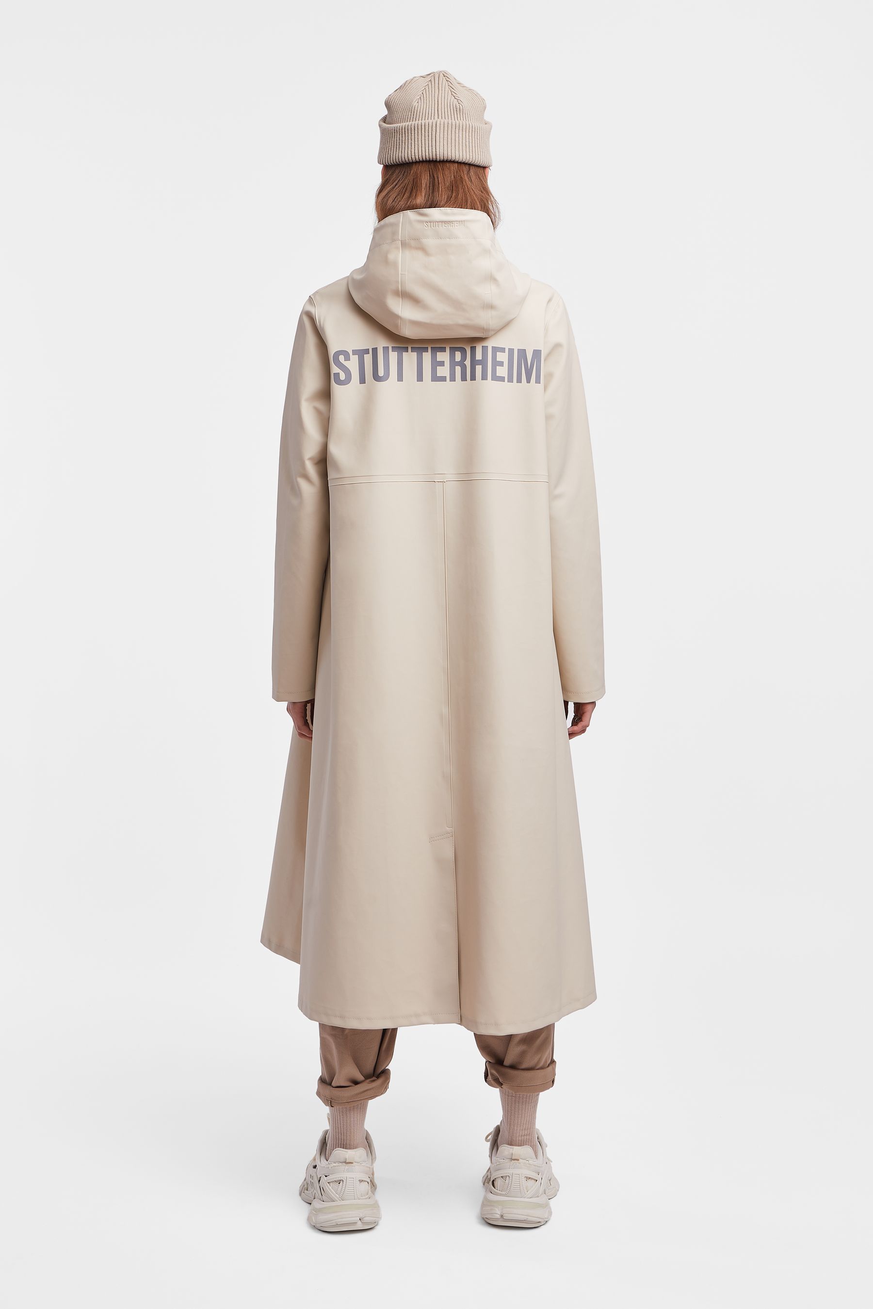 stutterheim mosebacke long print raincoat oyster women jackets raincoats