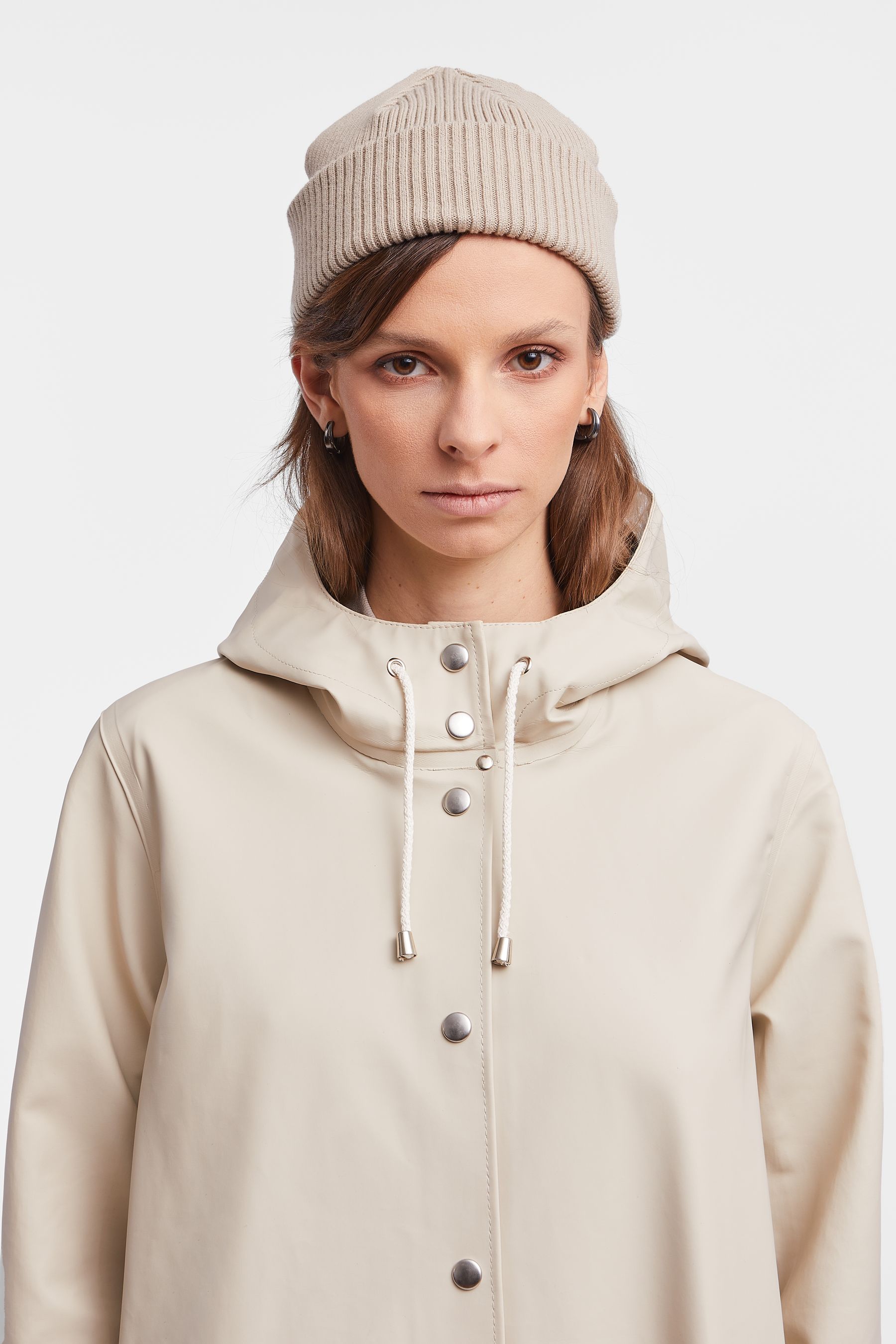 stutterheim mosebacke long print raincoat oyster women jackets raincoats