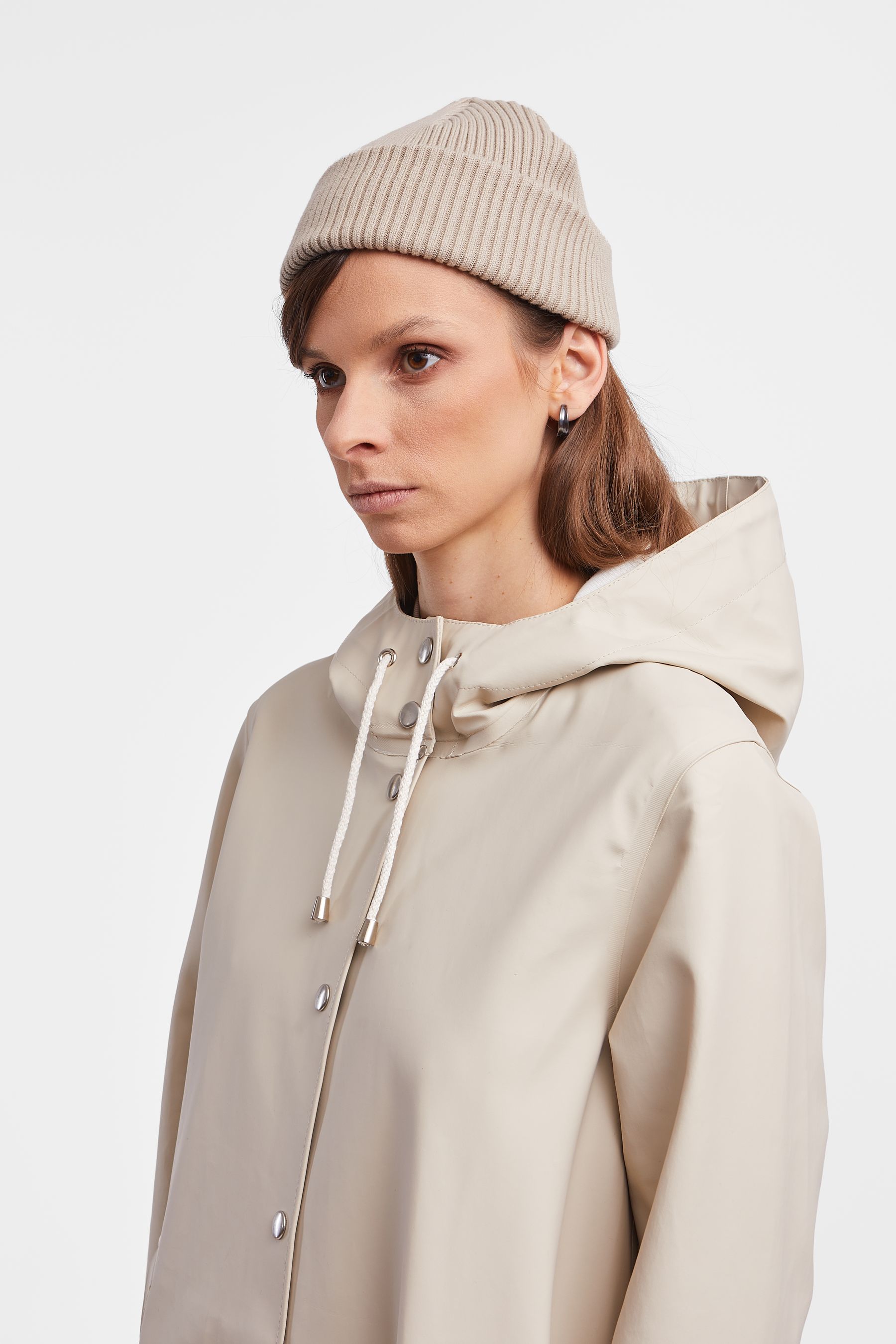 stutterheim mosebacke long print raincoat oyster women jackets raincoats