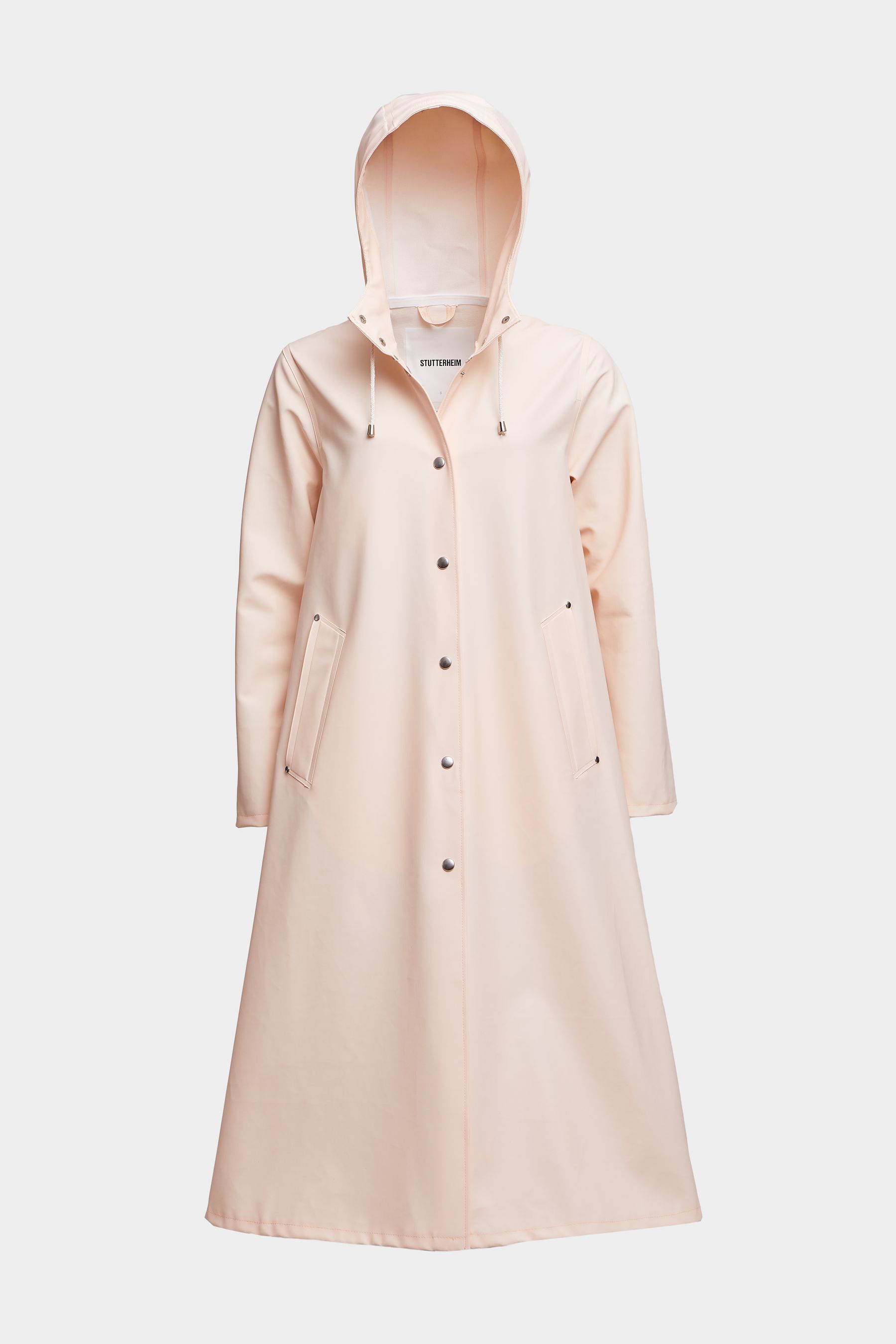 stutterheim mosebacke long print raincoat peach women jackets raincoats