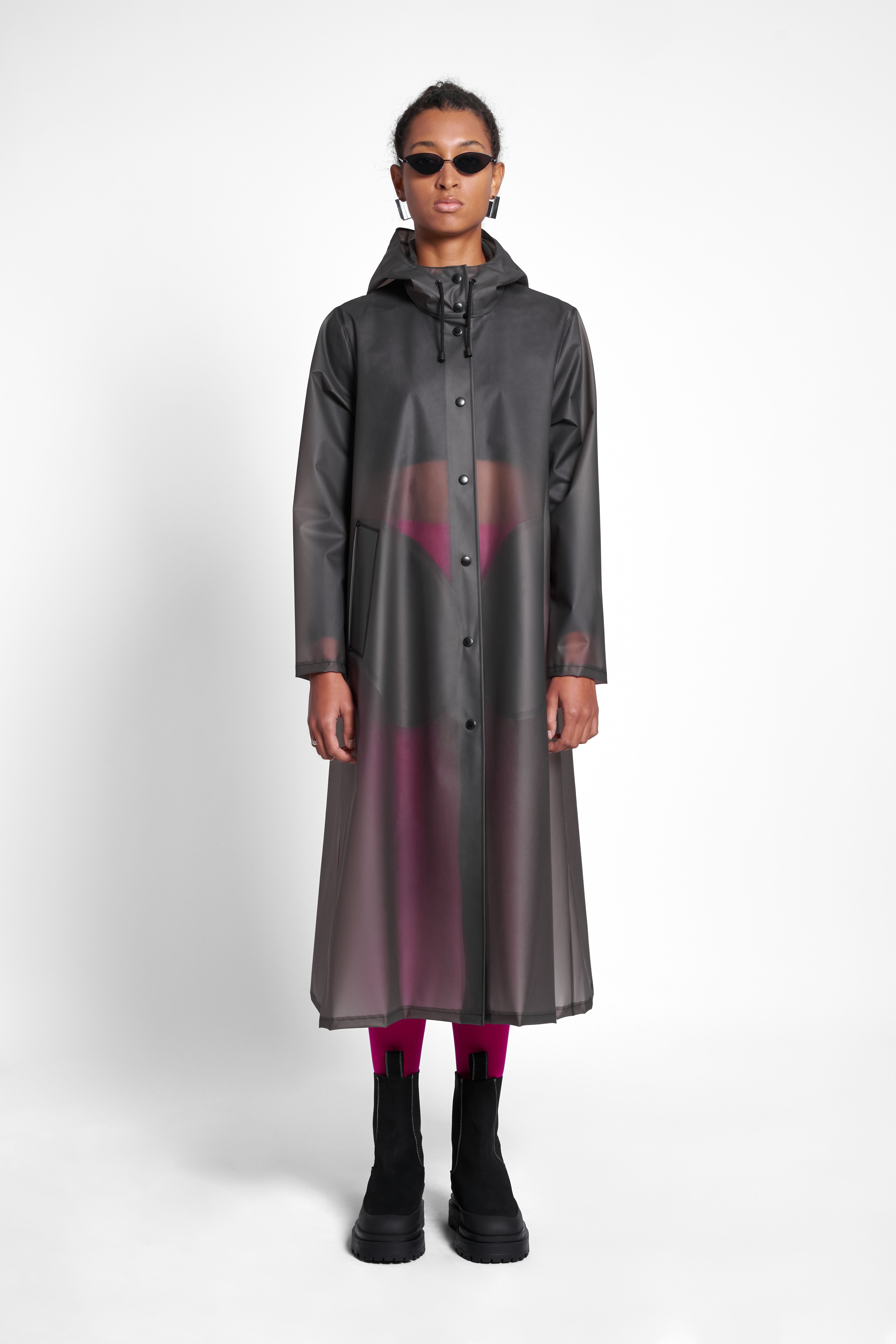 Mosebacke Long Print Raincoat Smoke STUTTERHEIM SE