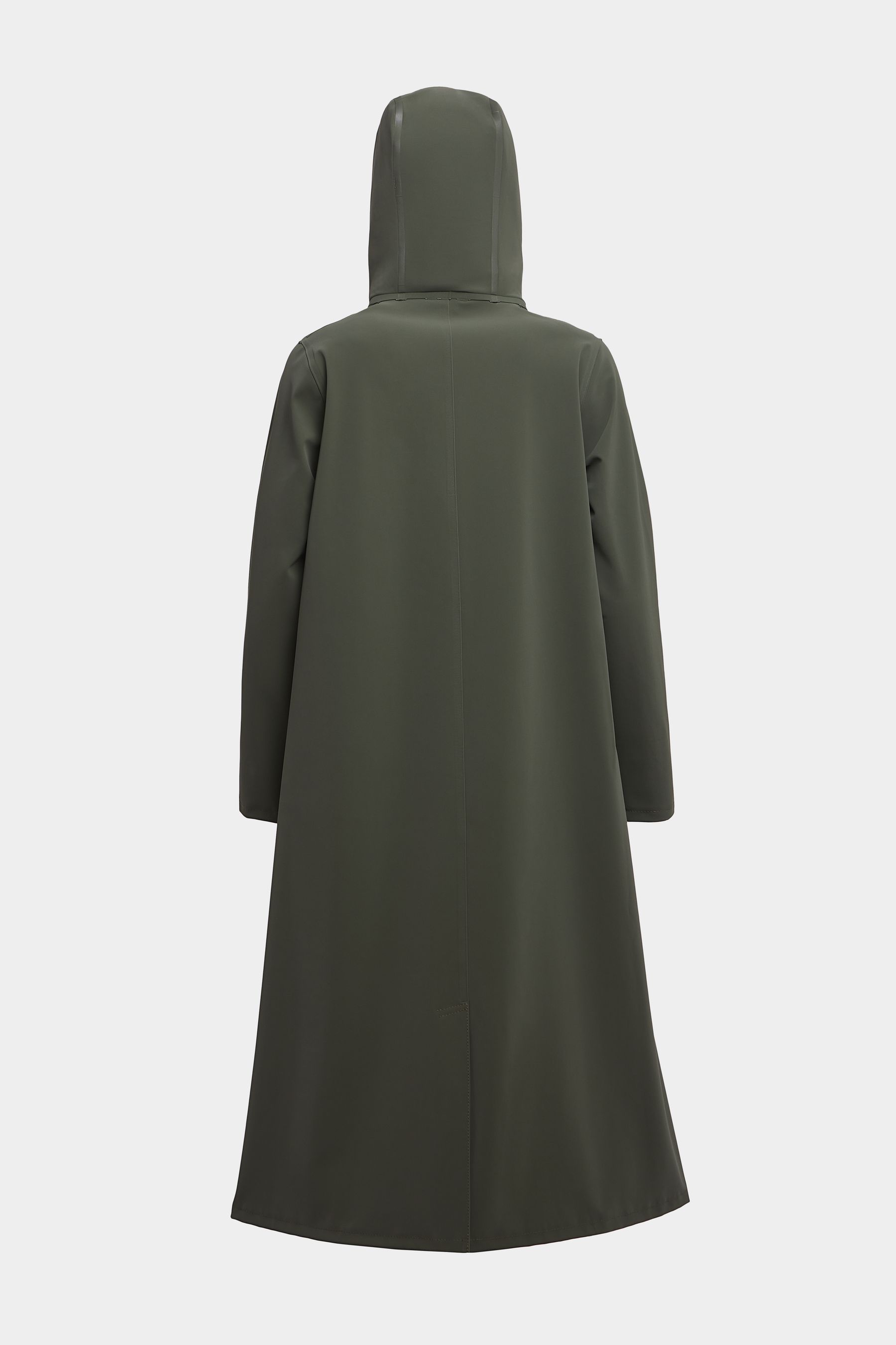 stutterheim mosebacke long matte raincoat dark green women jackets raincoats