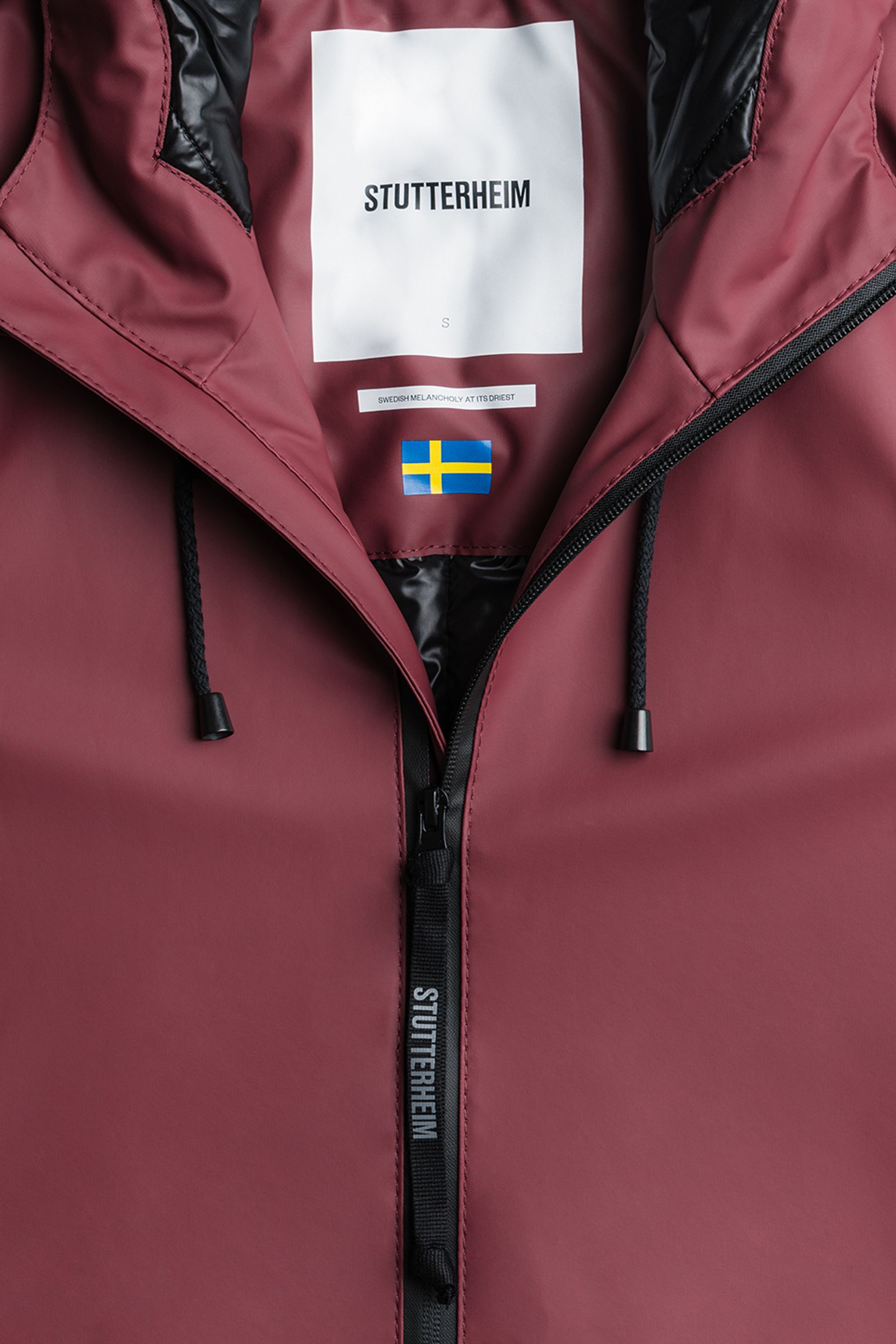 stutterheim mosebacke long winter jacket burgundy women jackets winter-coats