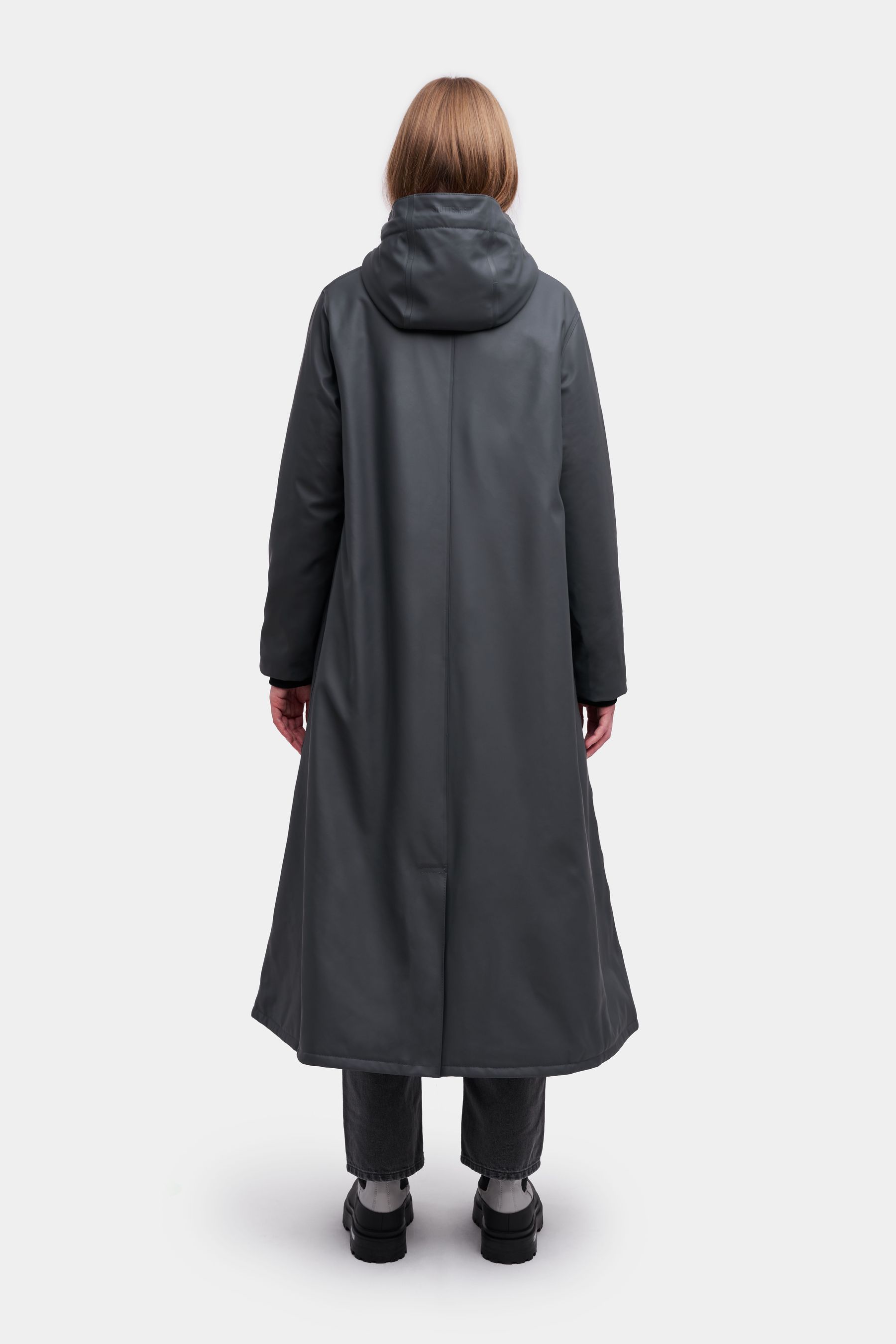stutterheim mosebacke long winter jacket charcoal women jackets winter-coats